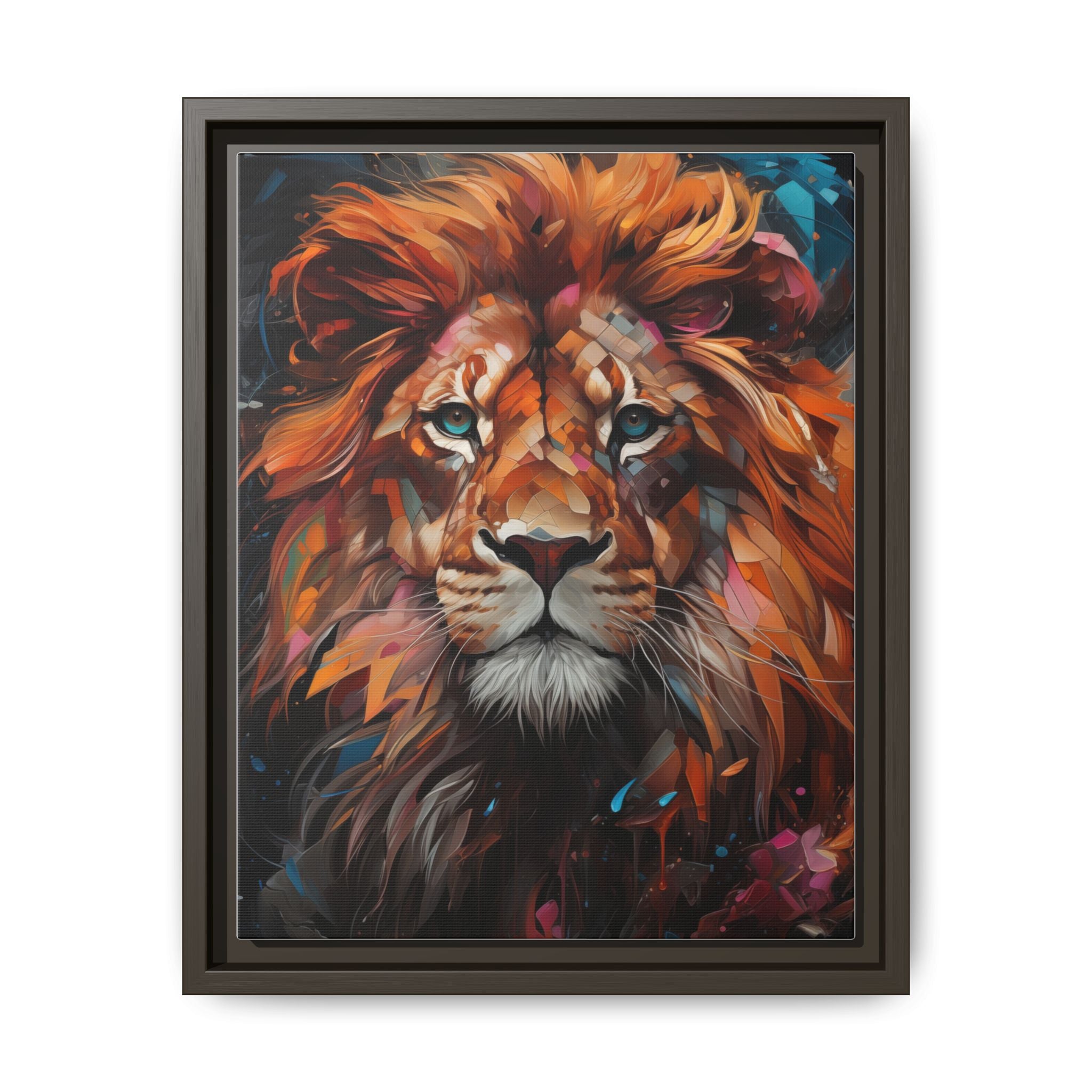 Fierce Elegance Multicolour Lion Art for Statement Space