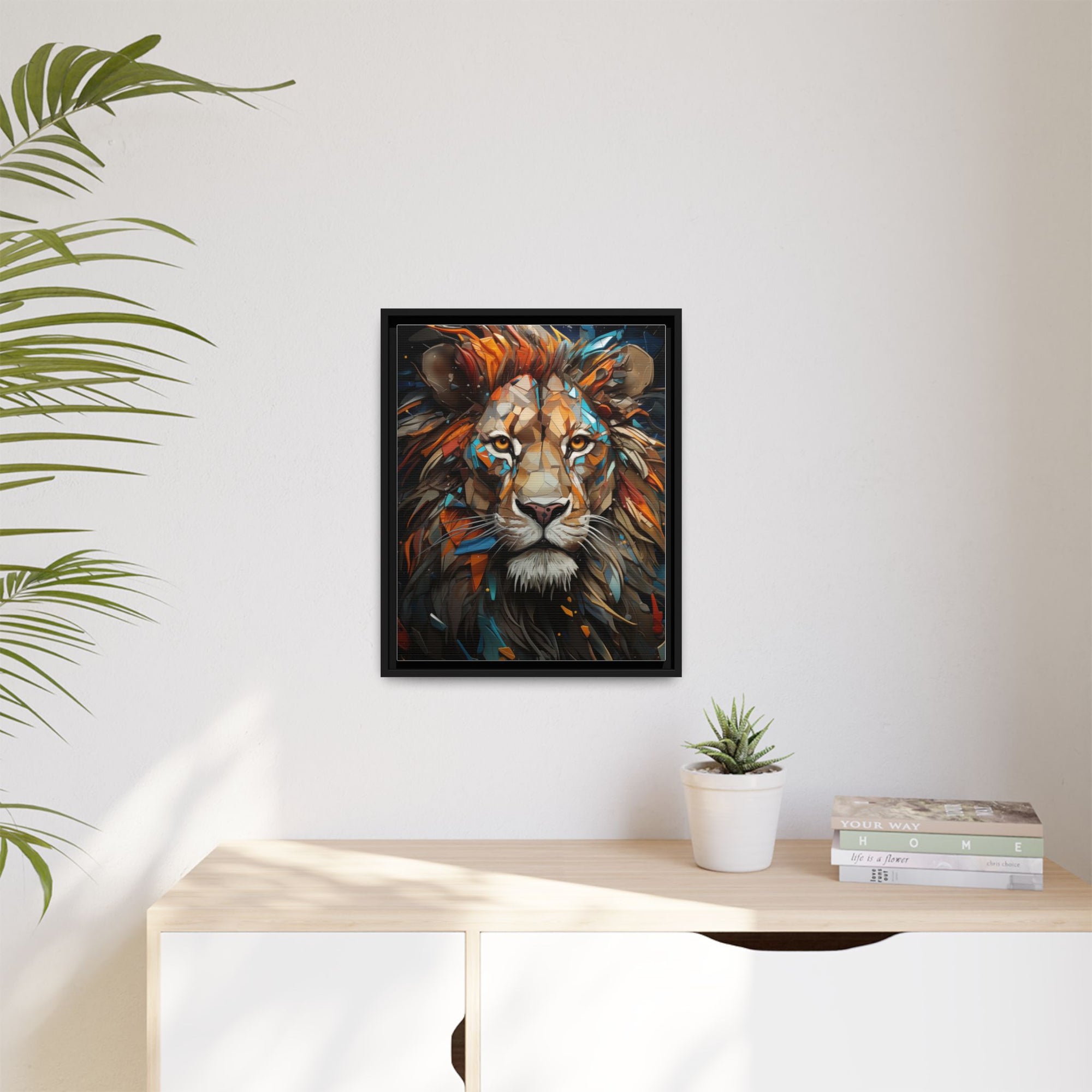 Color Splash Lion Face Canvas