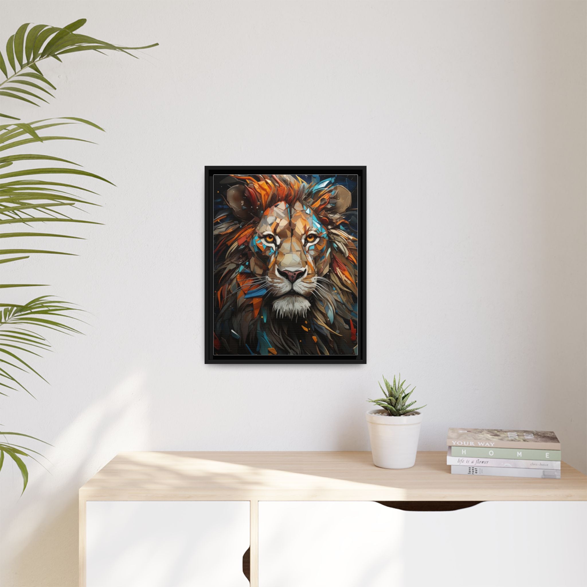 Color Splash Lion Face Canvas