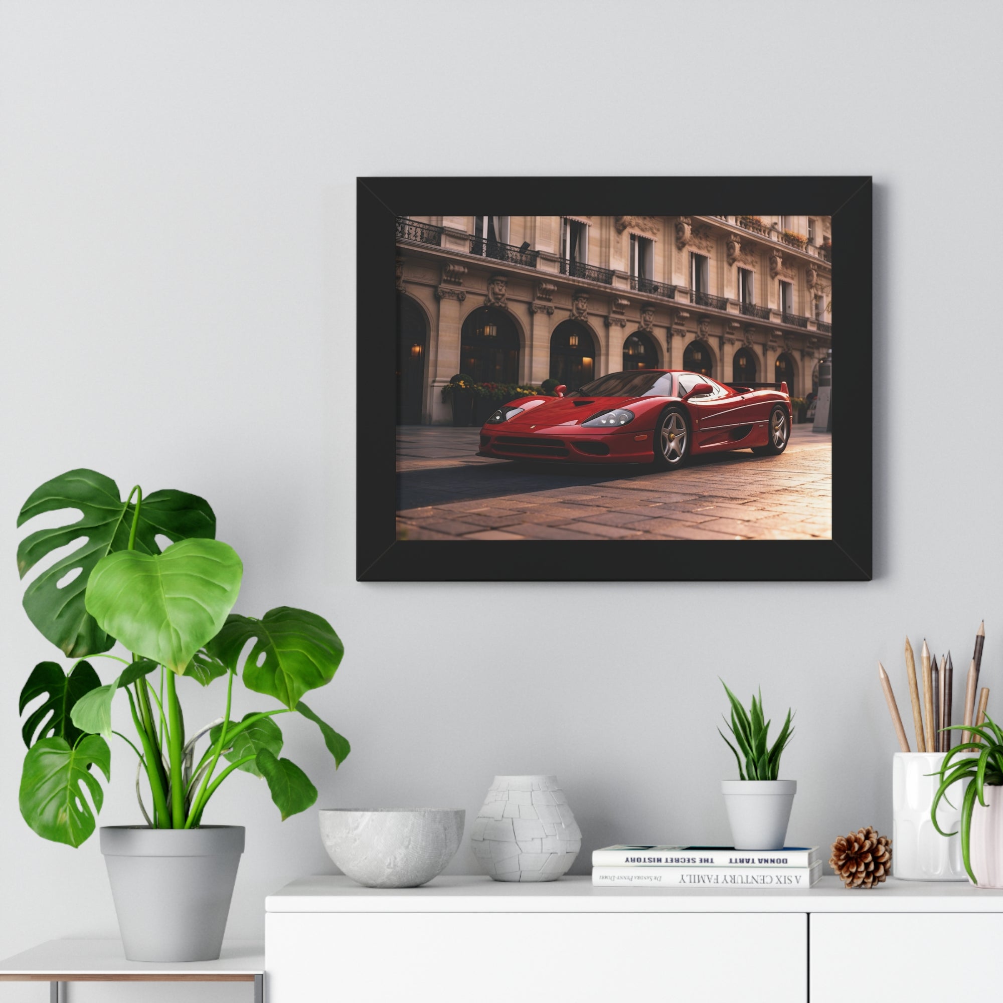 Framed Ferrari F50 – Red Icon in Horizontal Display