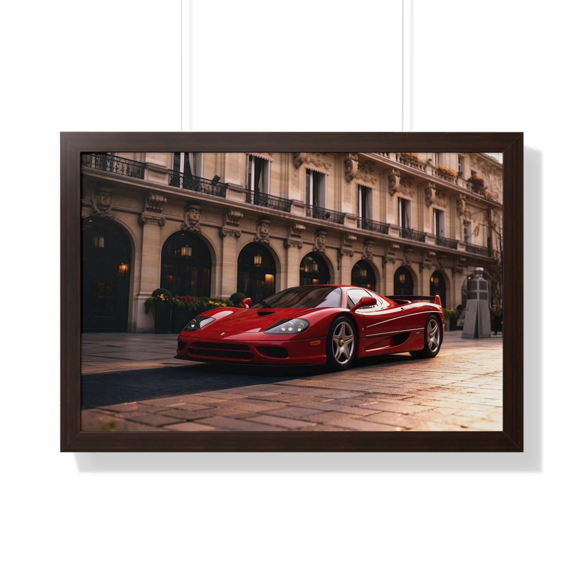 Framed Ferrari F50 – Red Icon in Horizontal Display