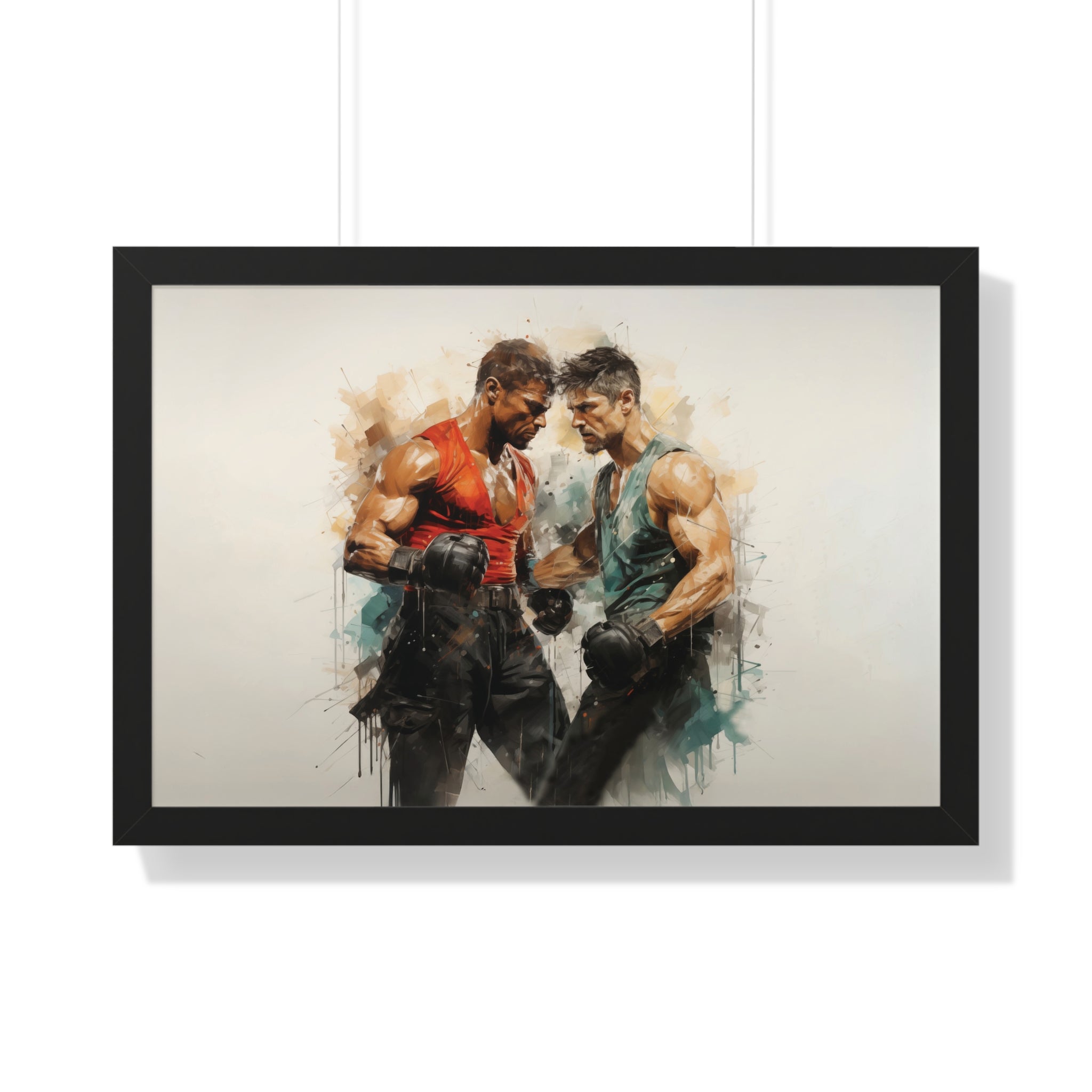 Framed Confrontation – Abstract Fighter Wall Art