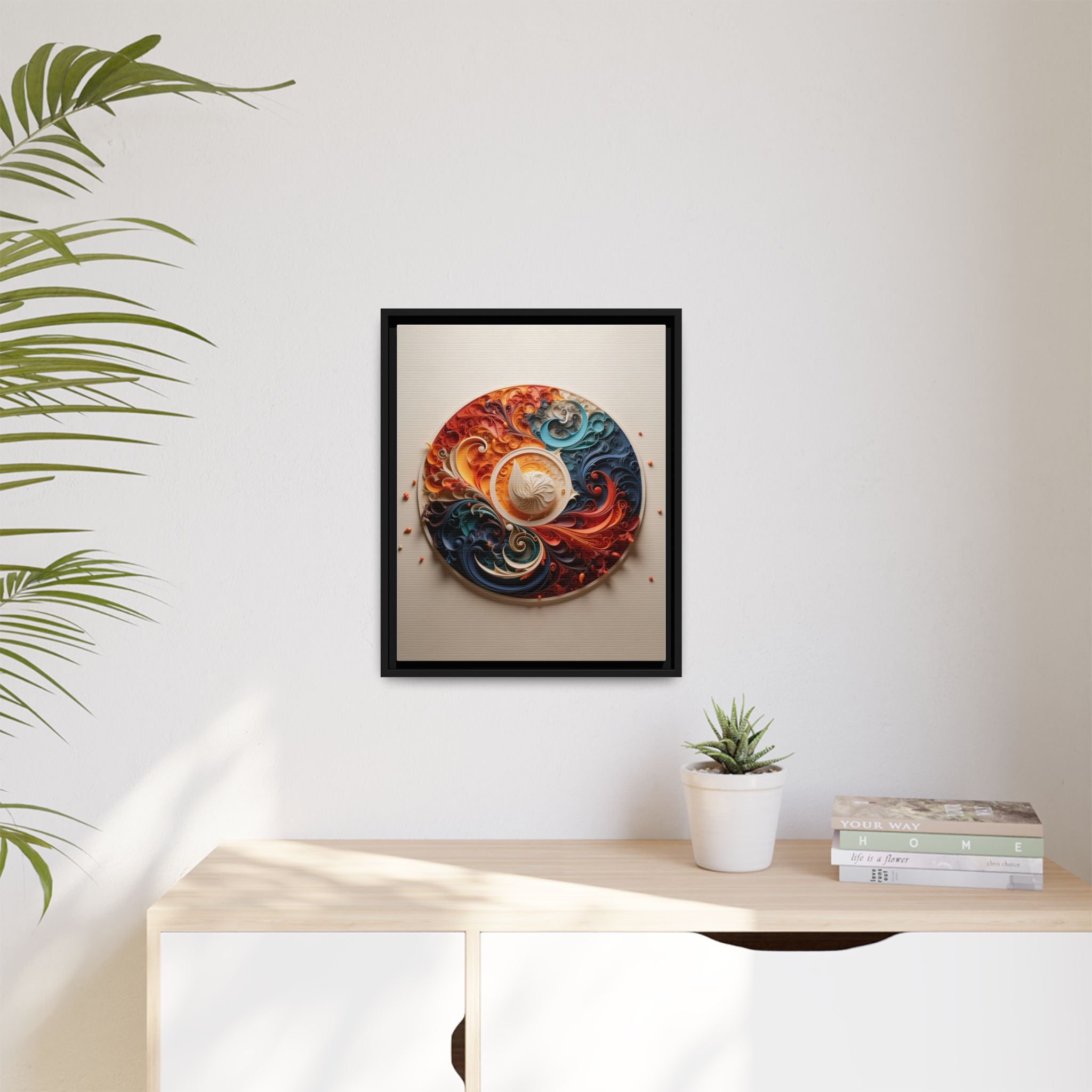 Circular Abstract Wall Art – Vibrant Swirl Design for Modern Interiors