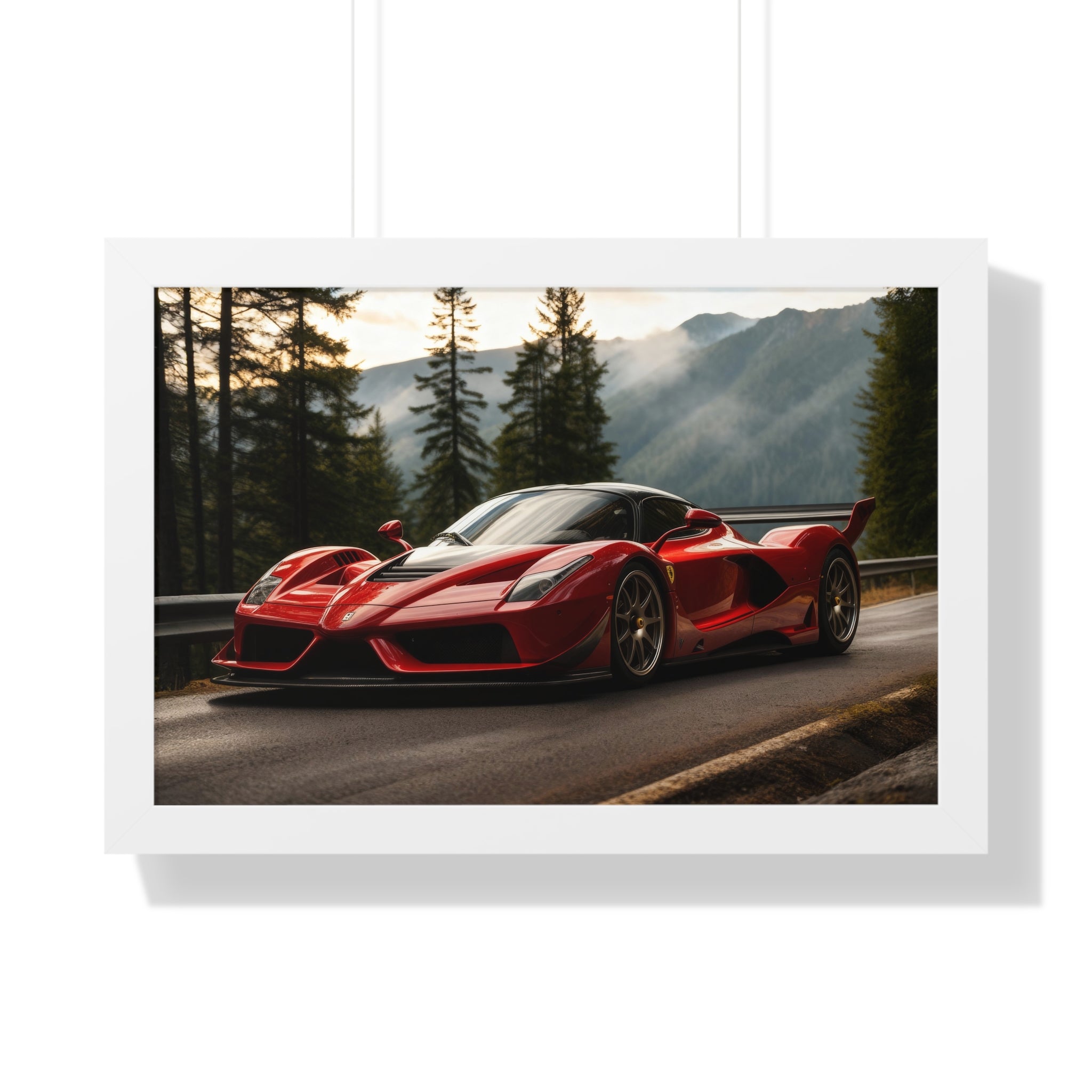 Cinematic Ferrari F50 – Red Icon in Horizontal Framed Display