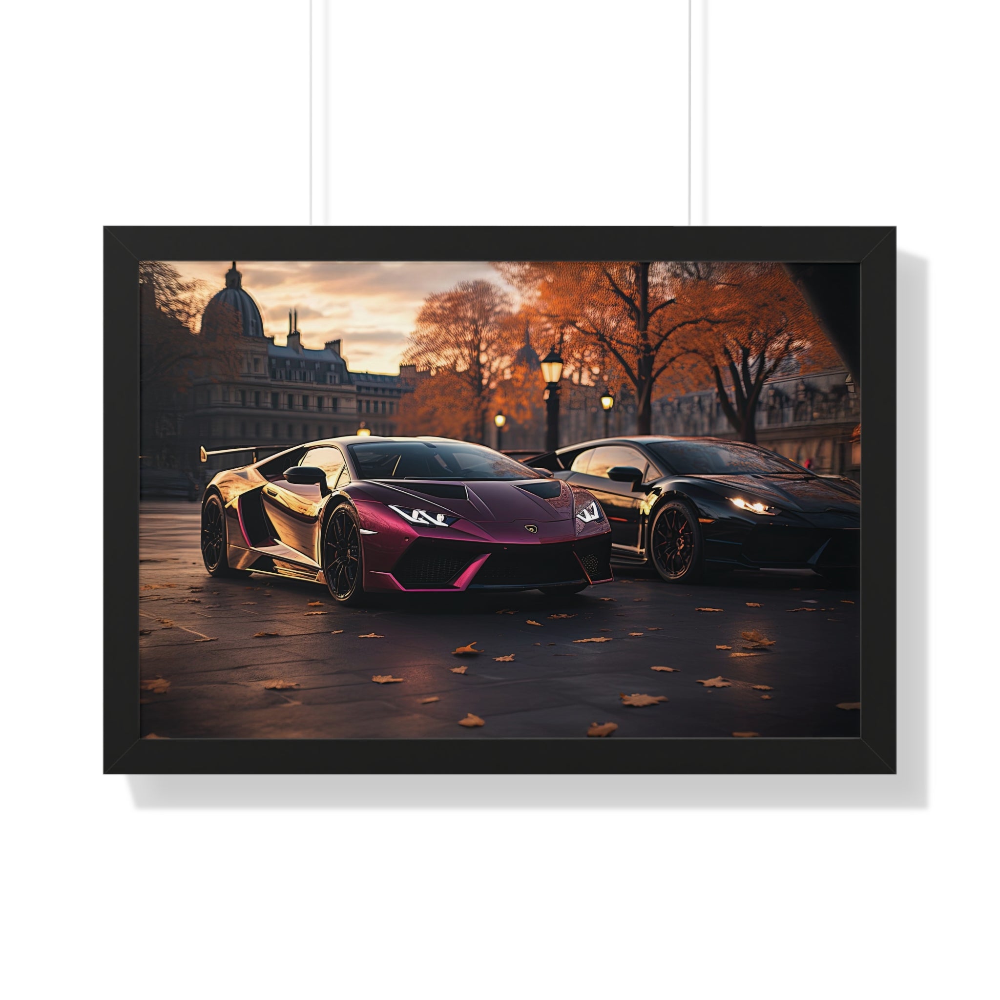 Urban Street Scene Lamborghini Artwork