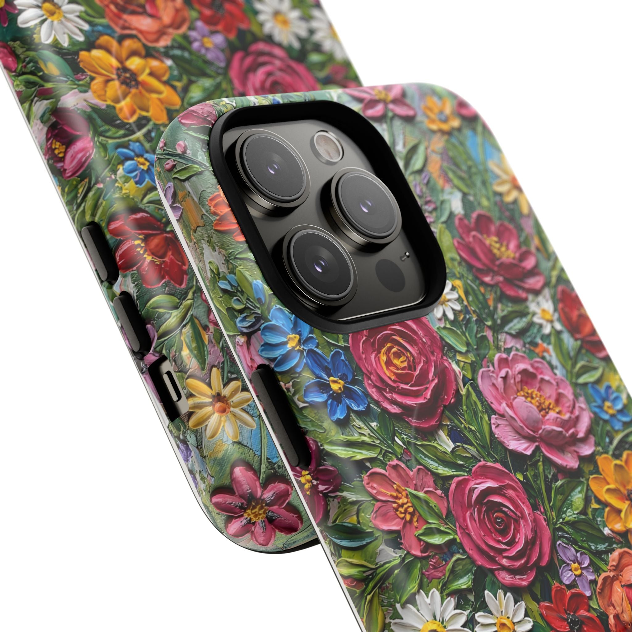 Painted Textured Style Floral Garden iPhone Case (MagSafe®)