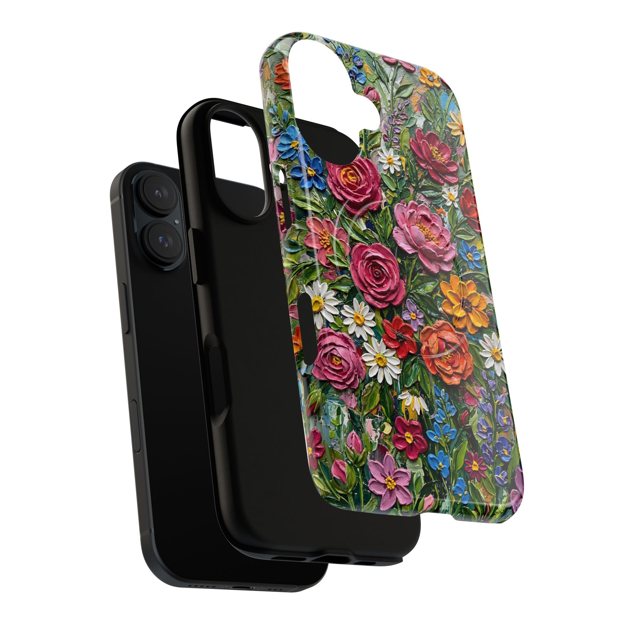 Painted Textured Style Floral Garden iPhone Case (MagSafe®)