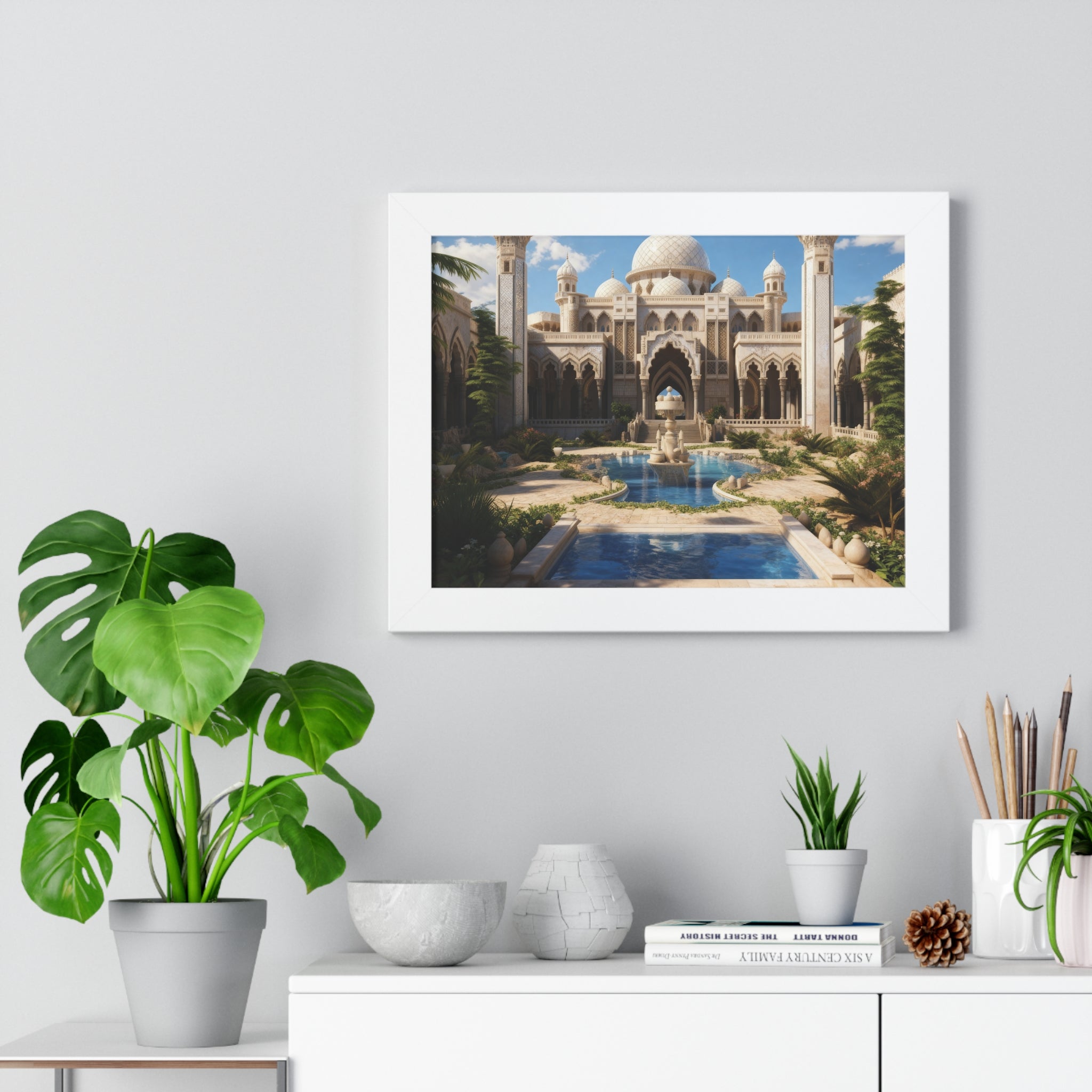 Courtyard of Light – Framed Mosque Architecture Wall Art