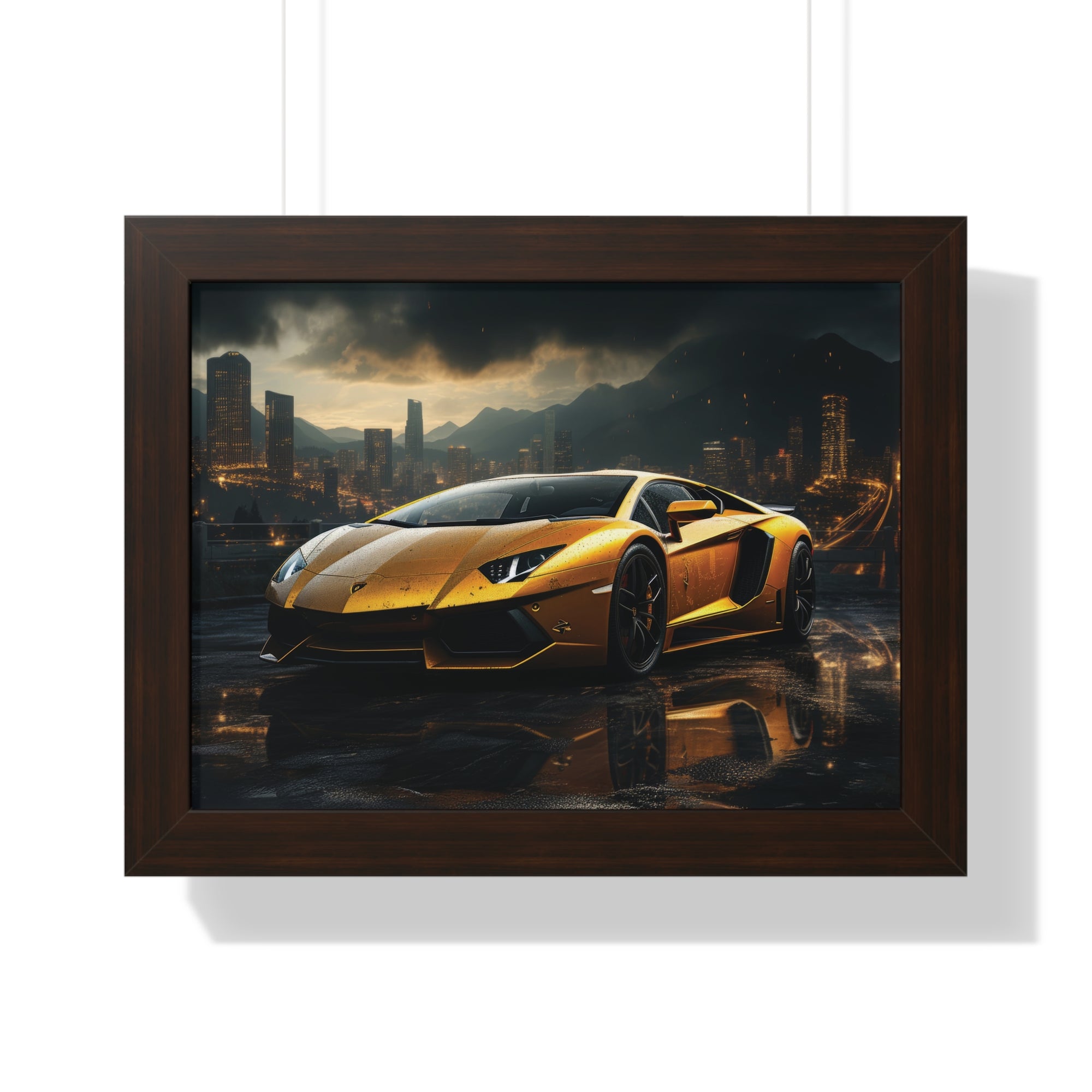Lamborghini Aventador – Set in a City Mountain Backdrop