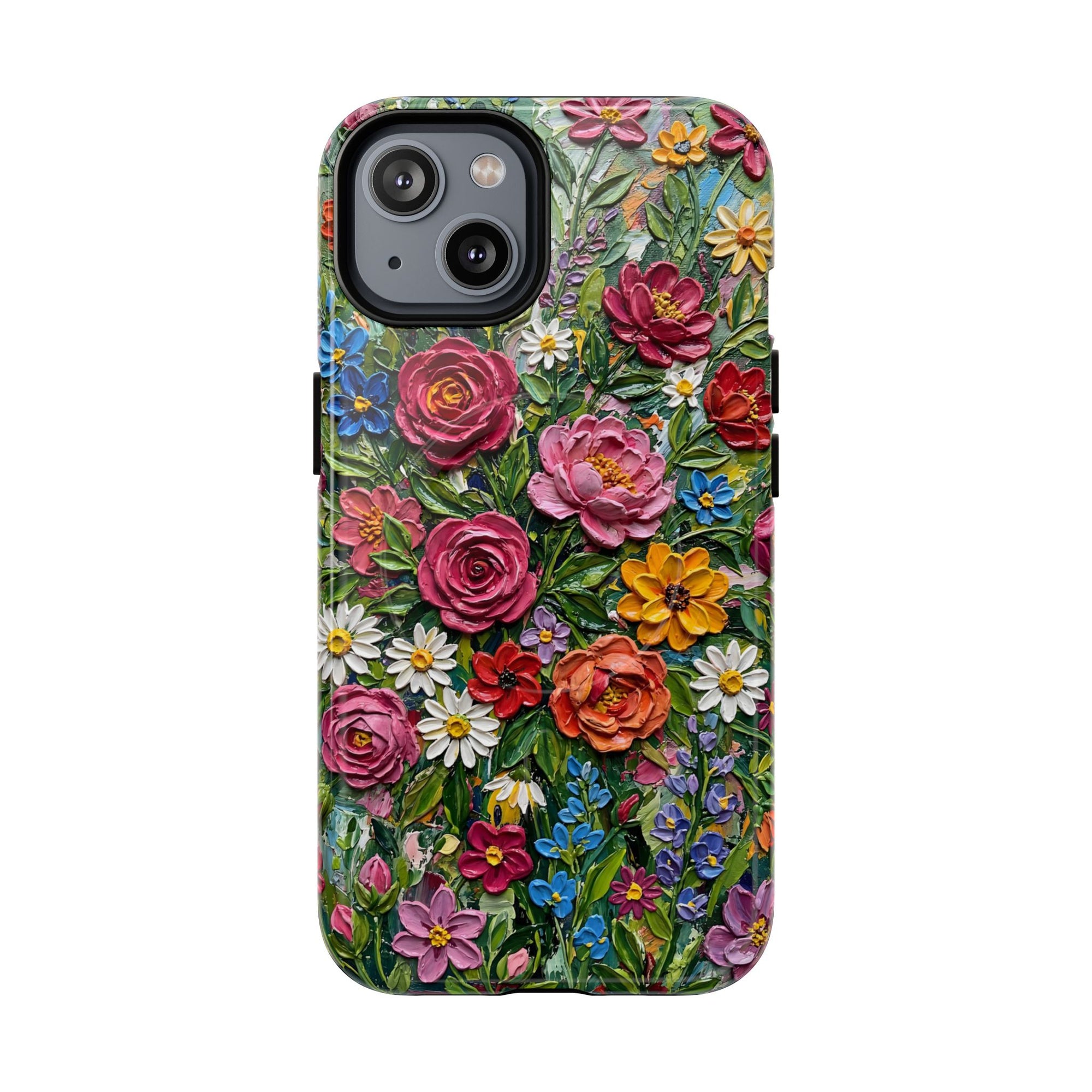 Painted Textured Style Floral Garden iPhone Case (MagSafe®)