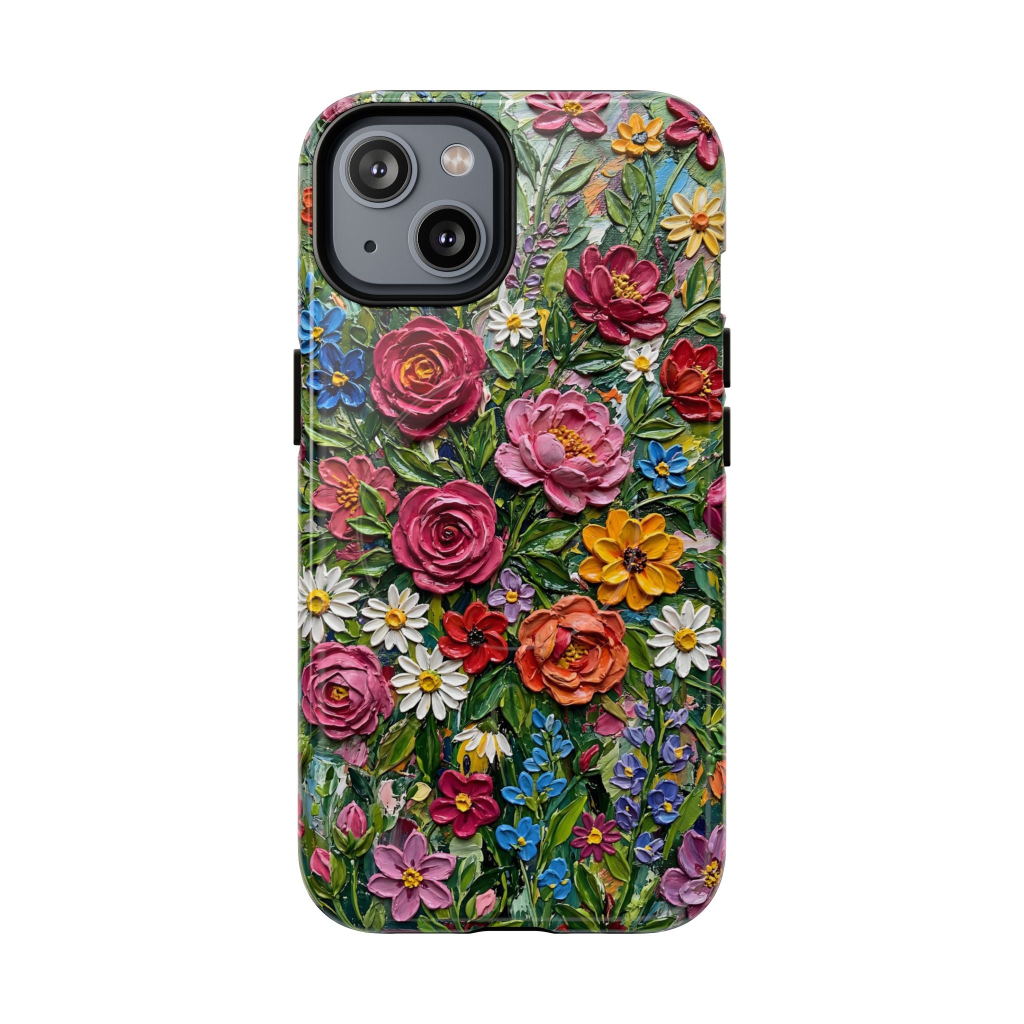 Painted Textured Style Floral Garden iPhone Case (MagSafe®)
