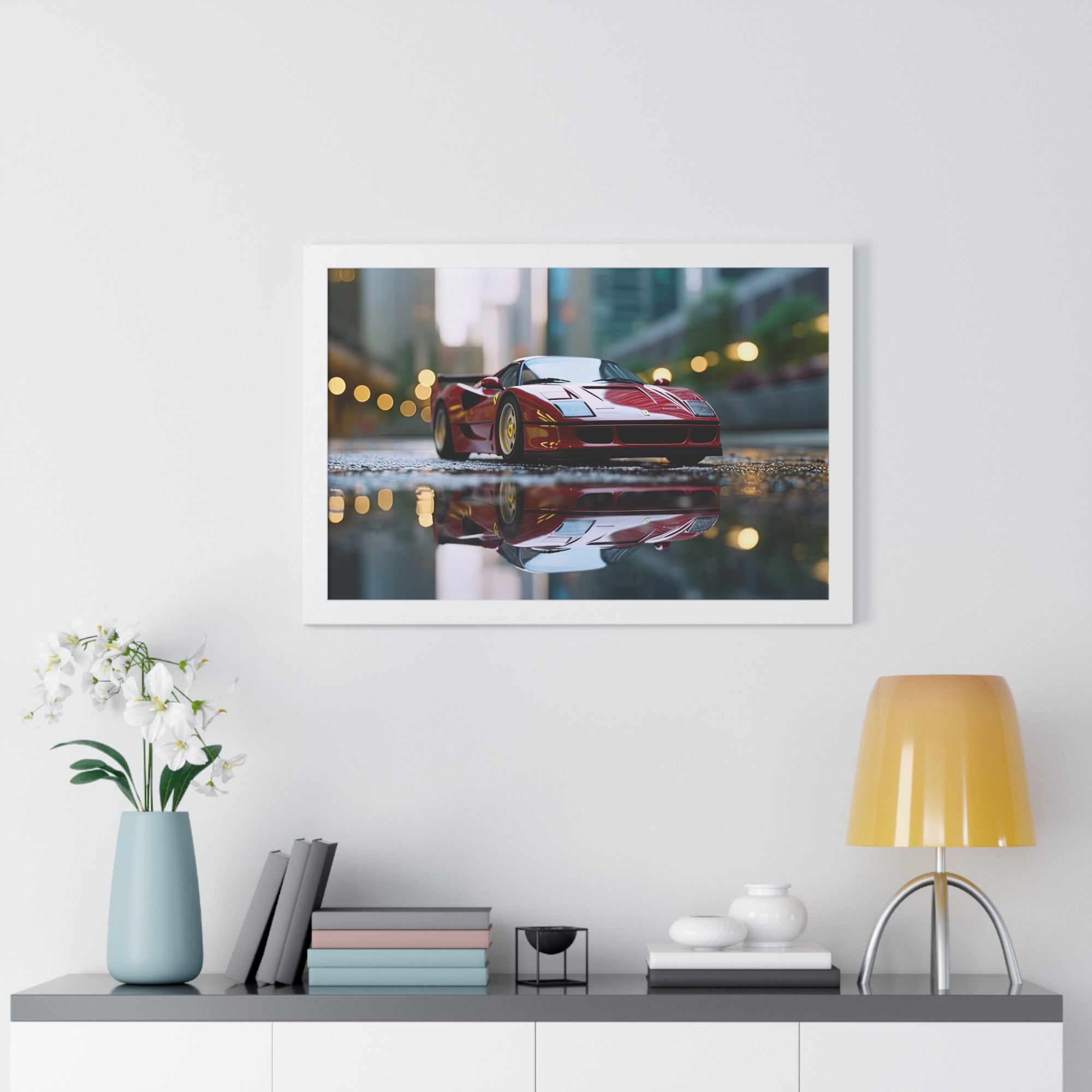 Ferrari F50 Wall Art – Red Supercar Framed Poster