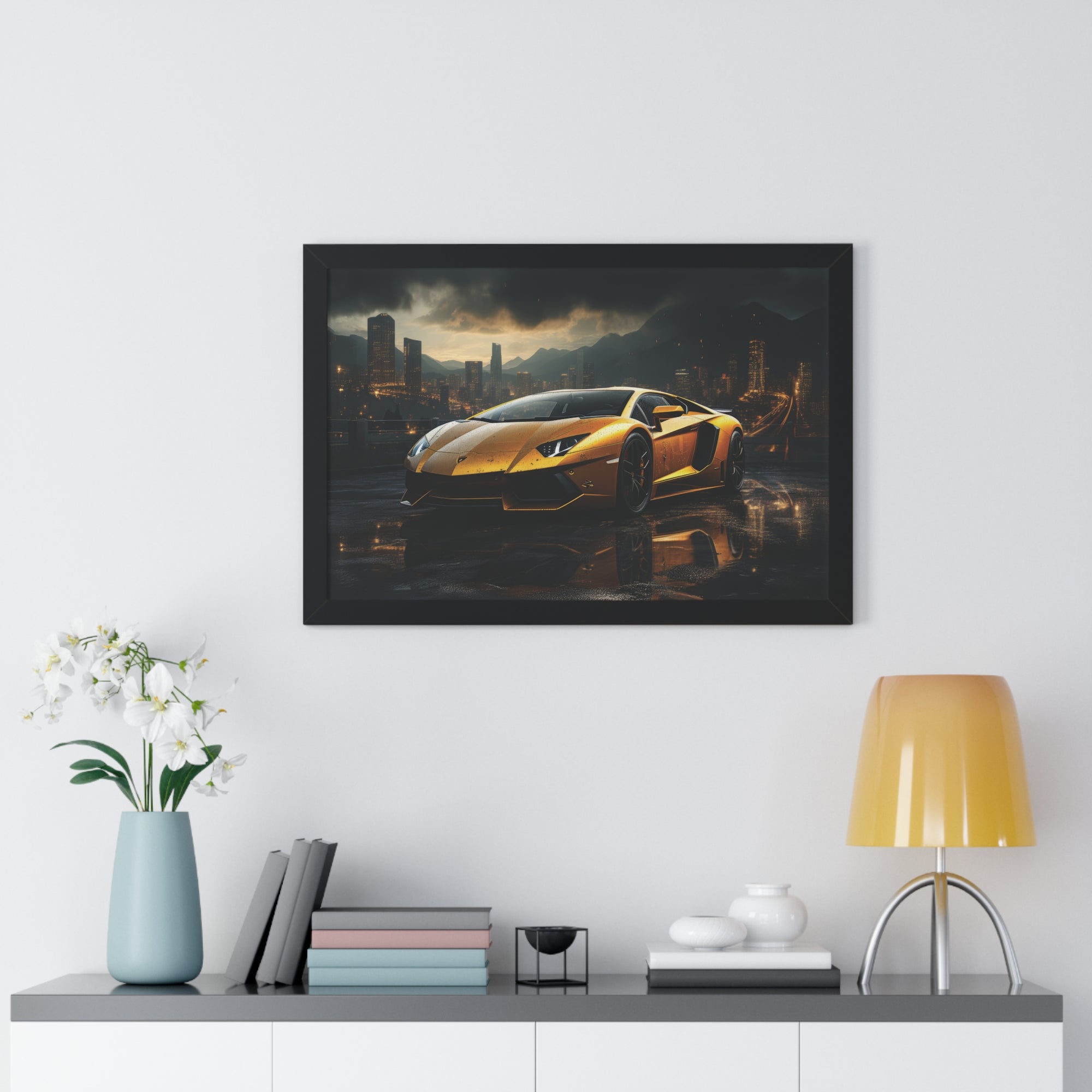 Lamborghini Aventador – Set in a City Mountain Backdrop