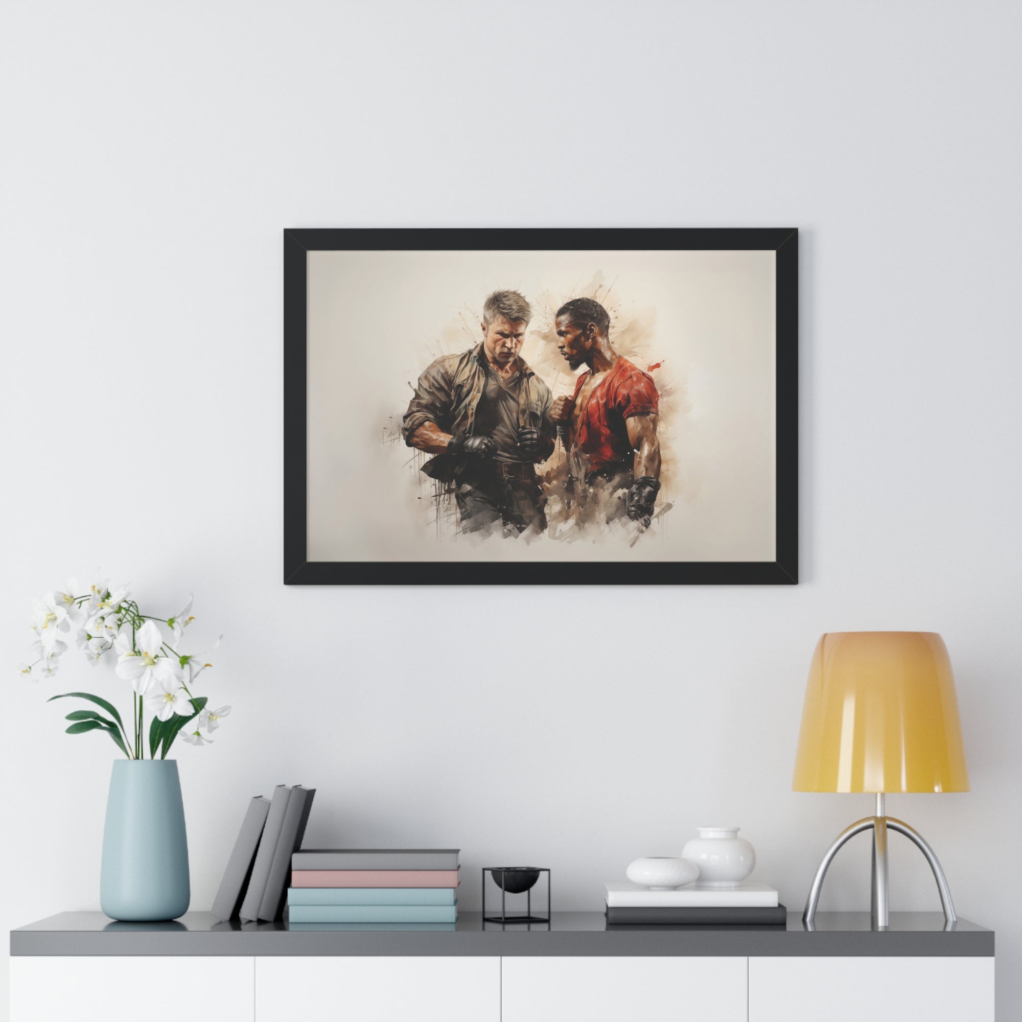 Face-Off – Framed Masculine Tension Wall Art