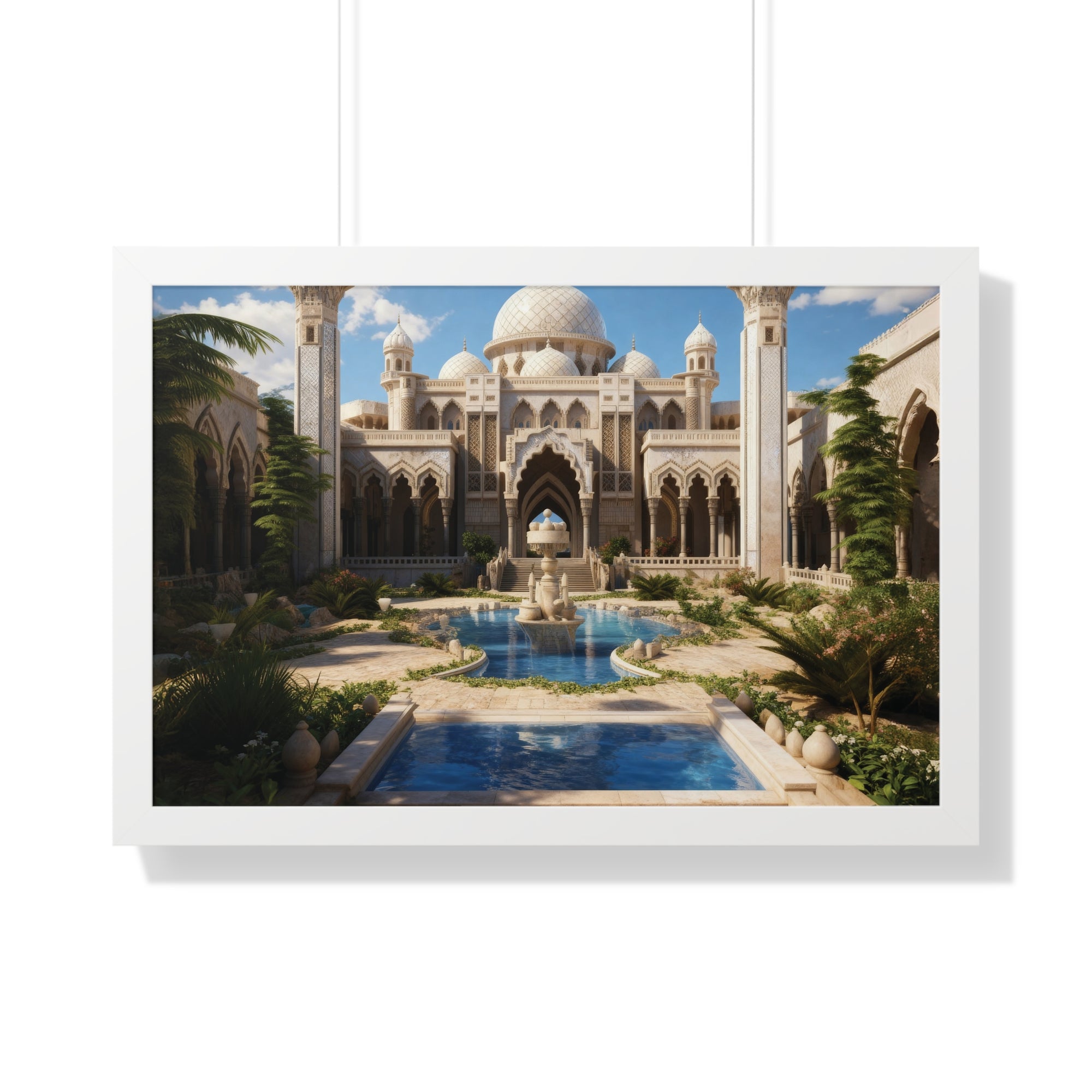 Courtyard of Light – Framed Mosque Architecture Wall Art