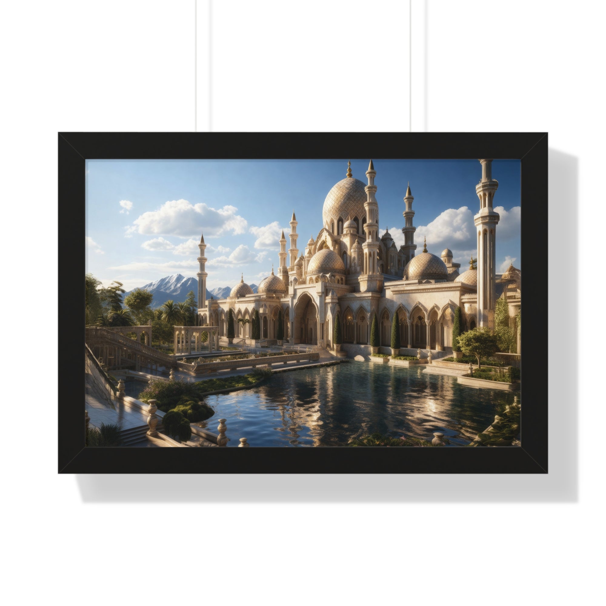 Alpine Majesty – Framed Mosque Reflection Wall Art