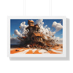 Shattered Ascent – Explosive Surreal House Wall Art