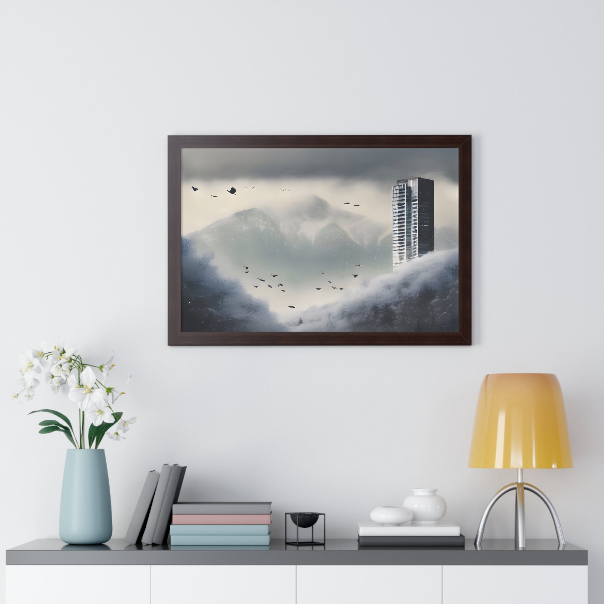 Frozen Heights – Skyscraper in Winter Mountains Wall Decor