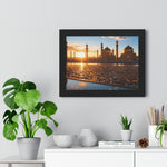 Golden Serenity Sunset Mosque Wall Art – Islamic Architecture Print