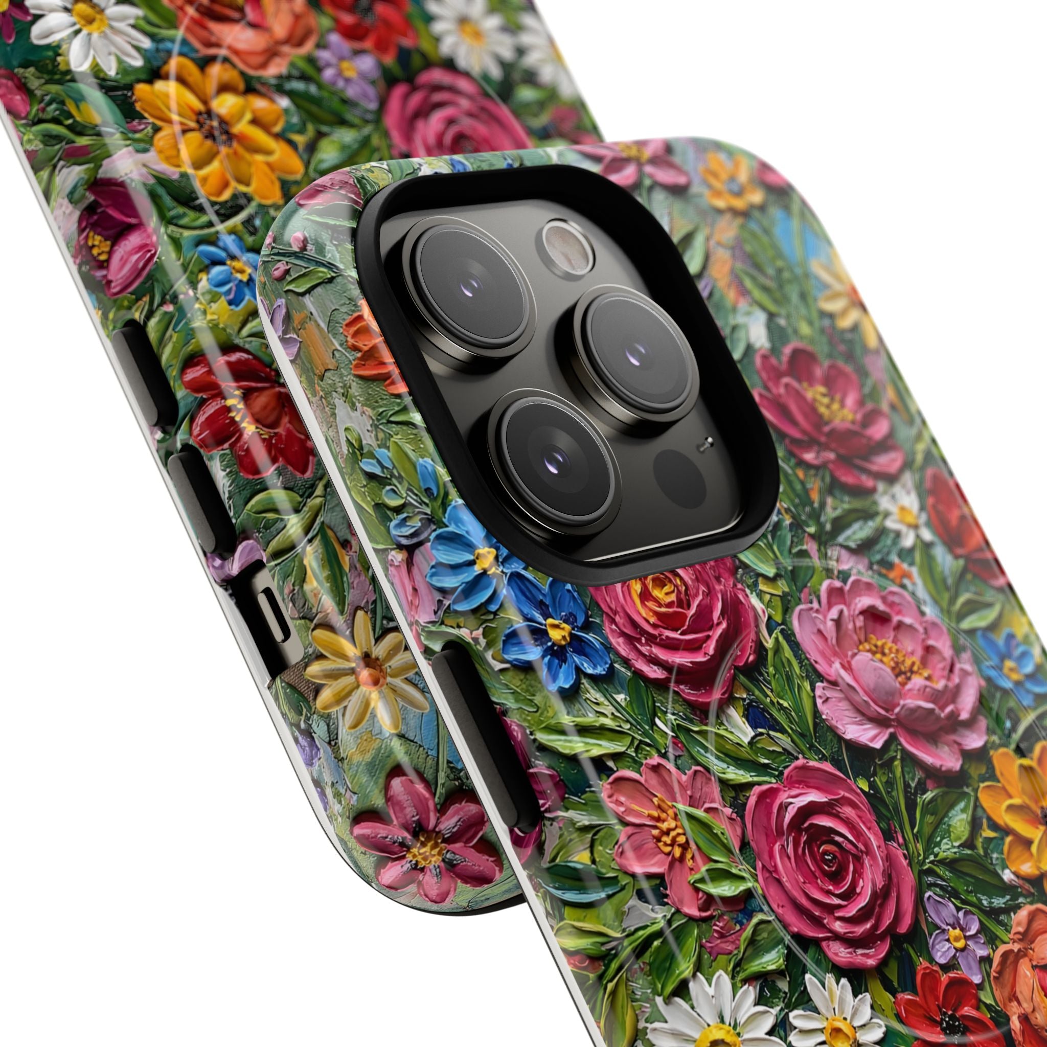 Painted Textured Style Floral Garden iPhone Case (MagSafe®)