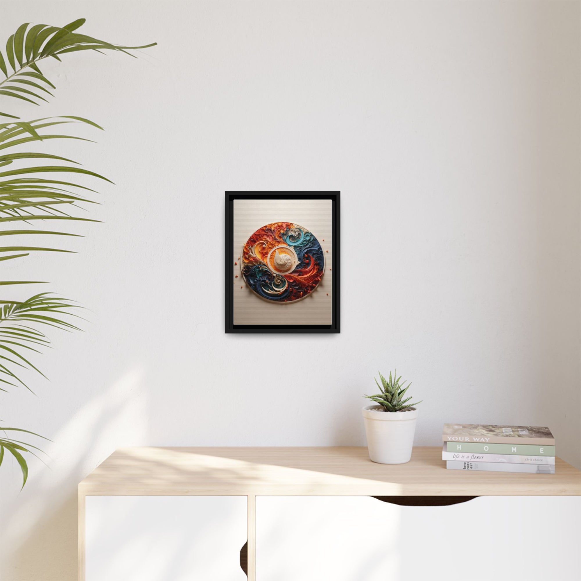 Circular Abstract Wall Art – Vibrant Swirl Design for Modern Interiors