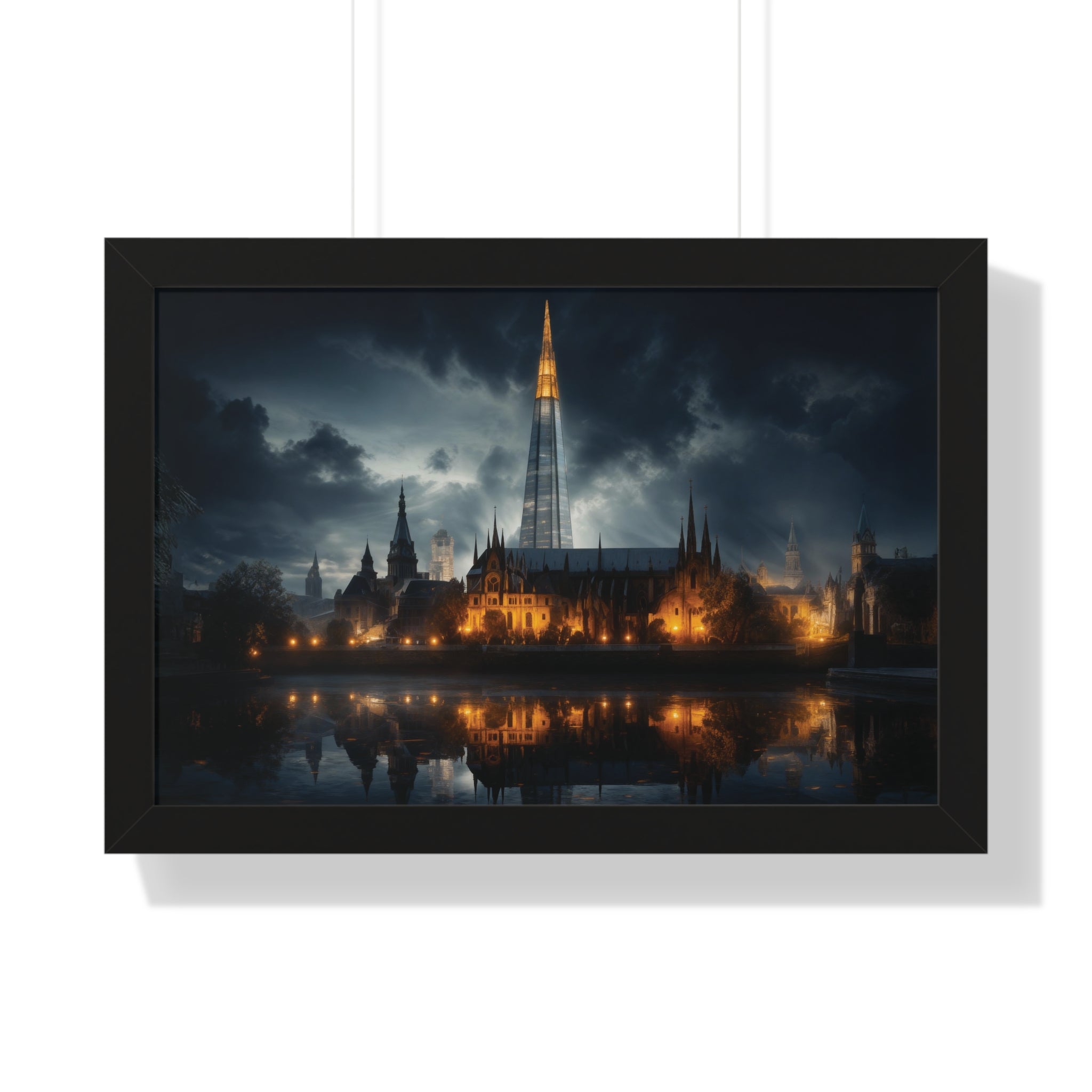 London Reflections: The Shard & Historic Skyline at Night – Elegant Cityscape Wall Art