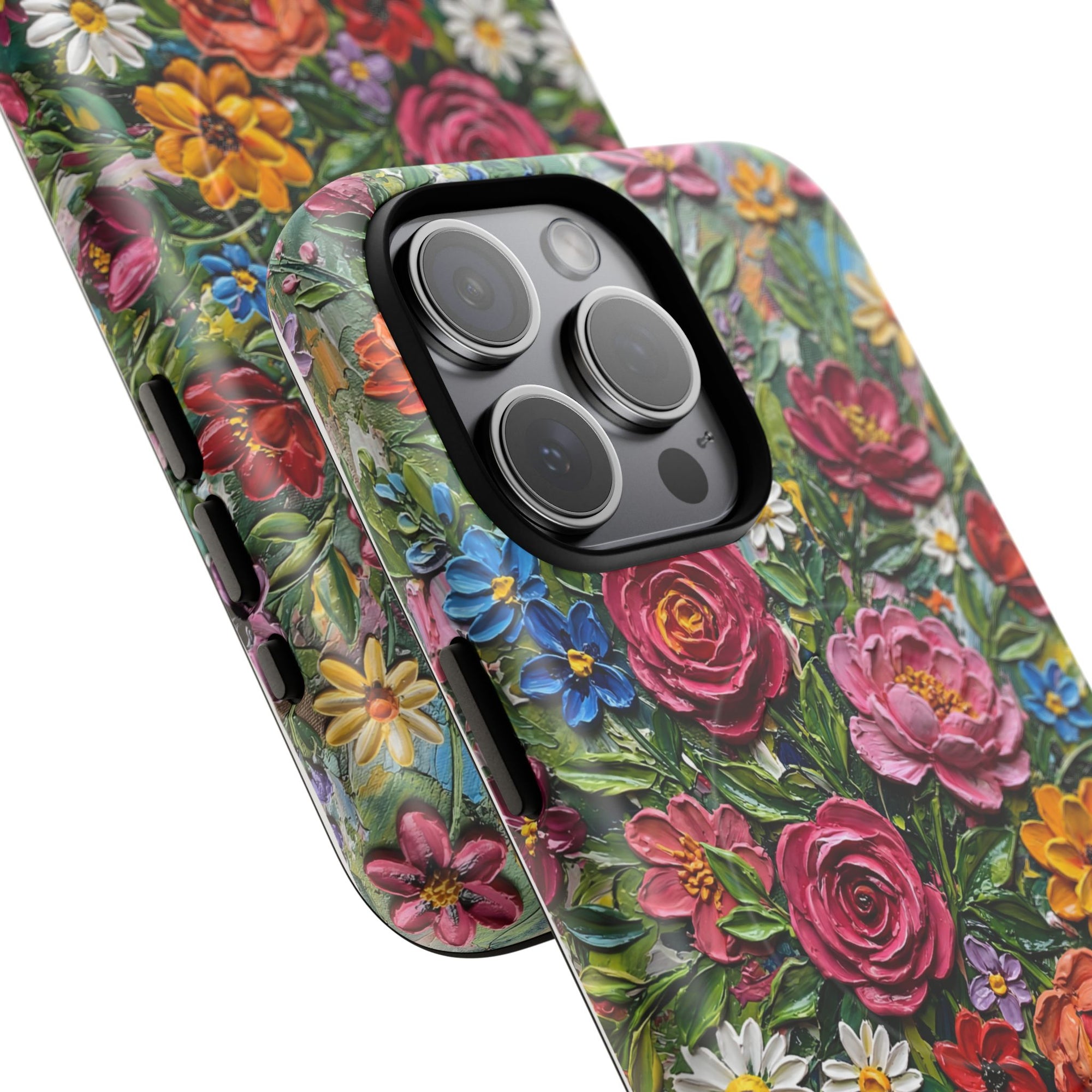 Painted Textured Style Floral Garden iPhone Case (MagSafe®)