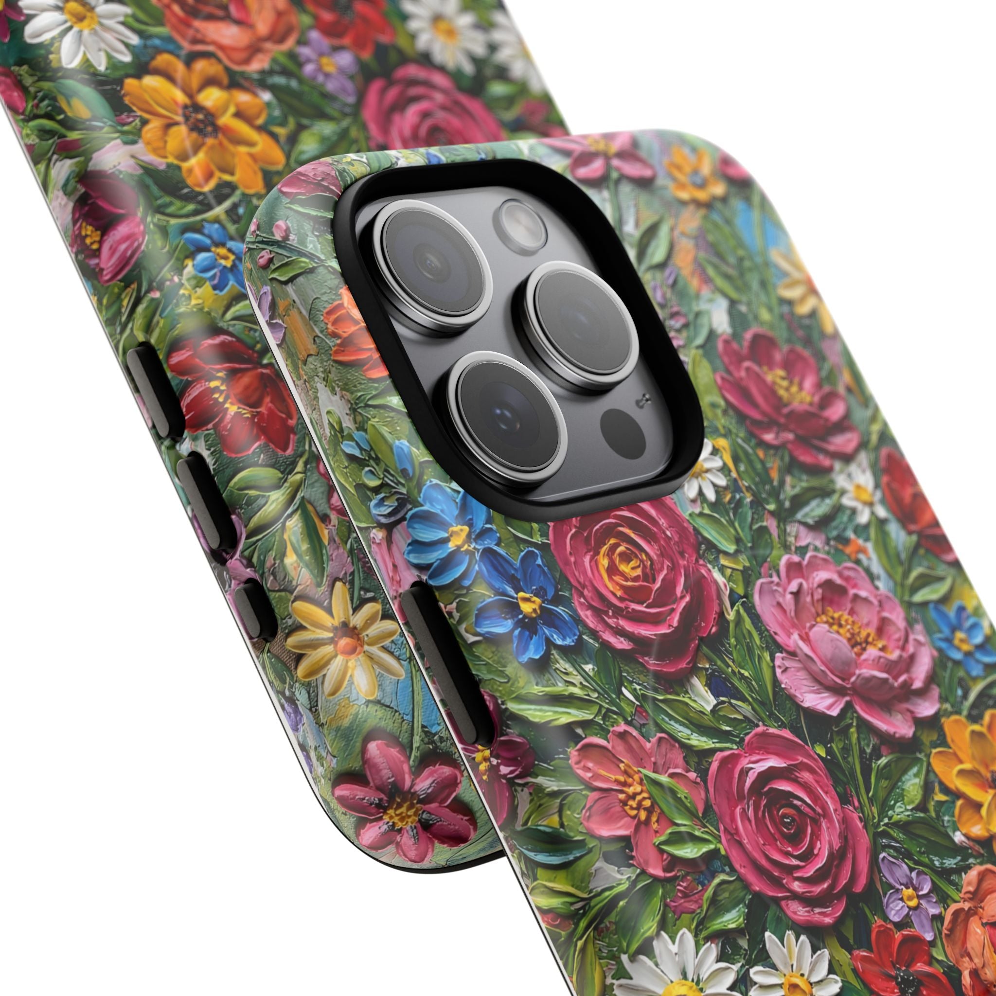 Painted Textured Style Floral Garden iPhone Case (MagSafe®)