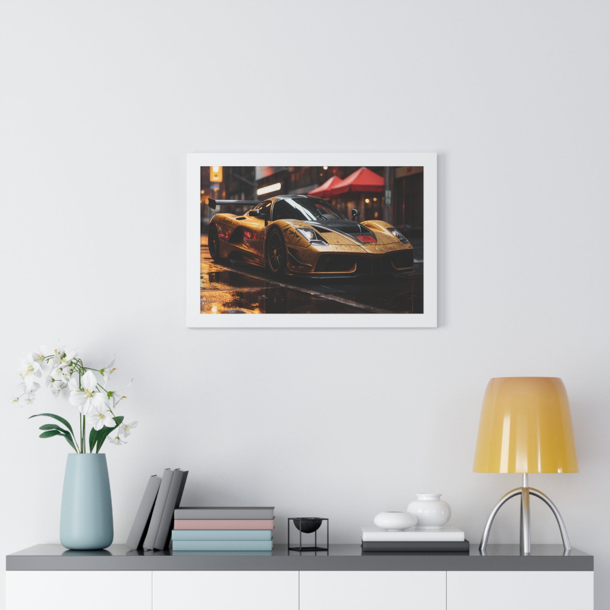 Cool Ferrari F50 in New York Thunder and Rain