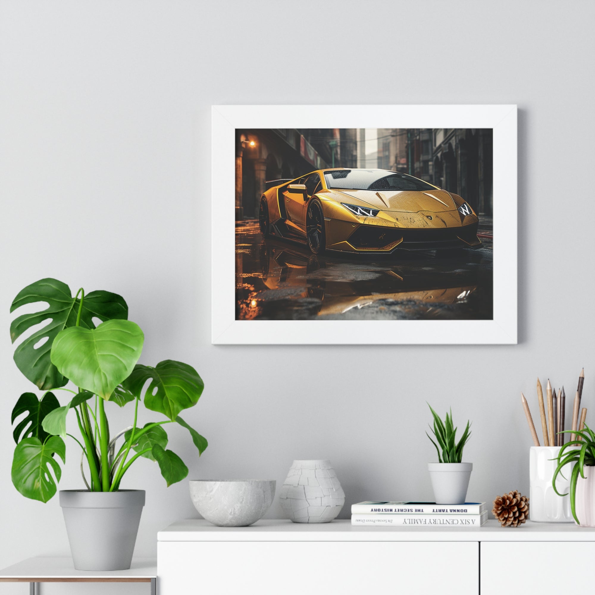 Golden Lamborghini Aventador – Luxury Supercar Wall Art