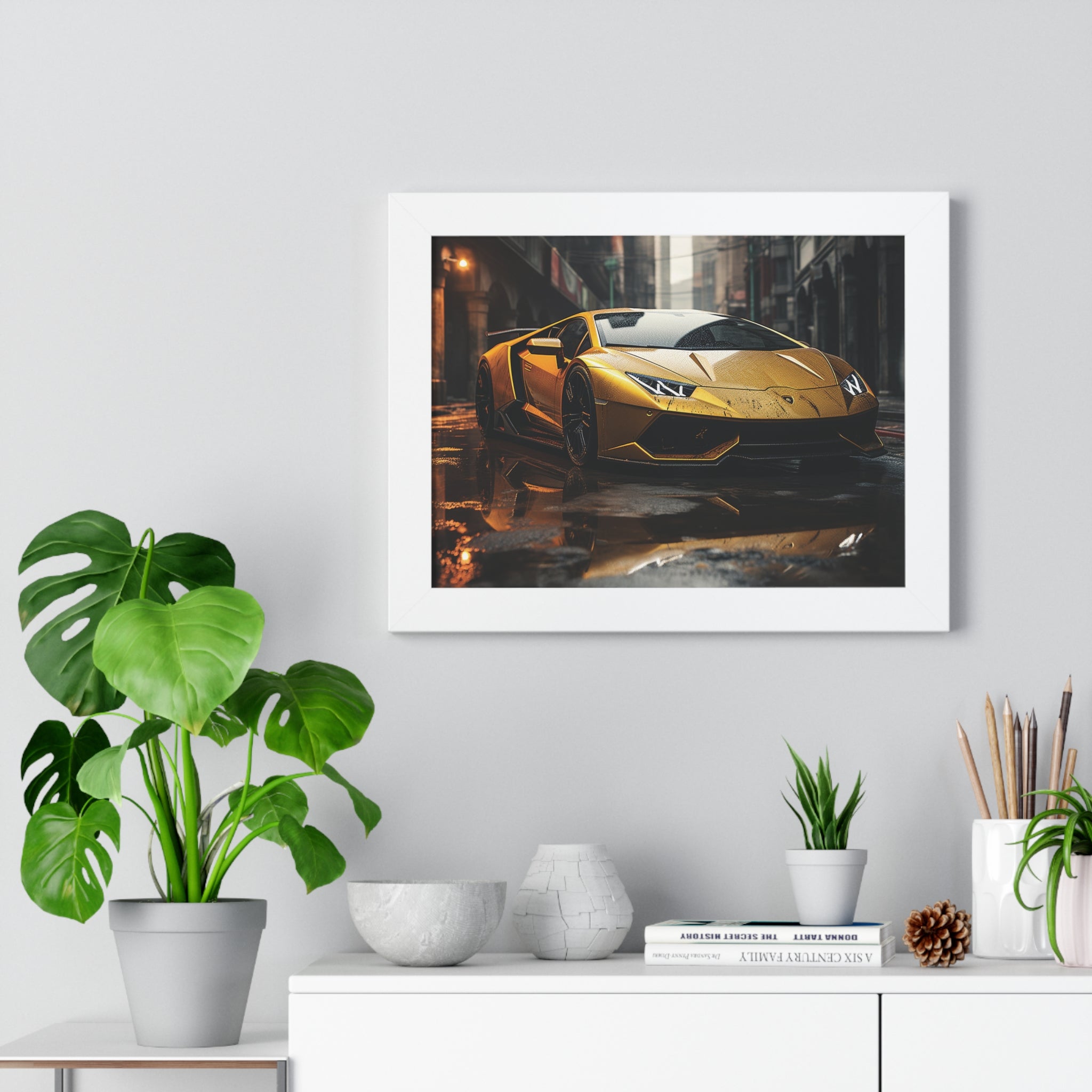 Golden Lamborghini Aventador – Luxury Supercar Wall Art