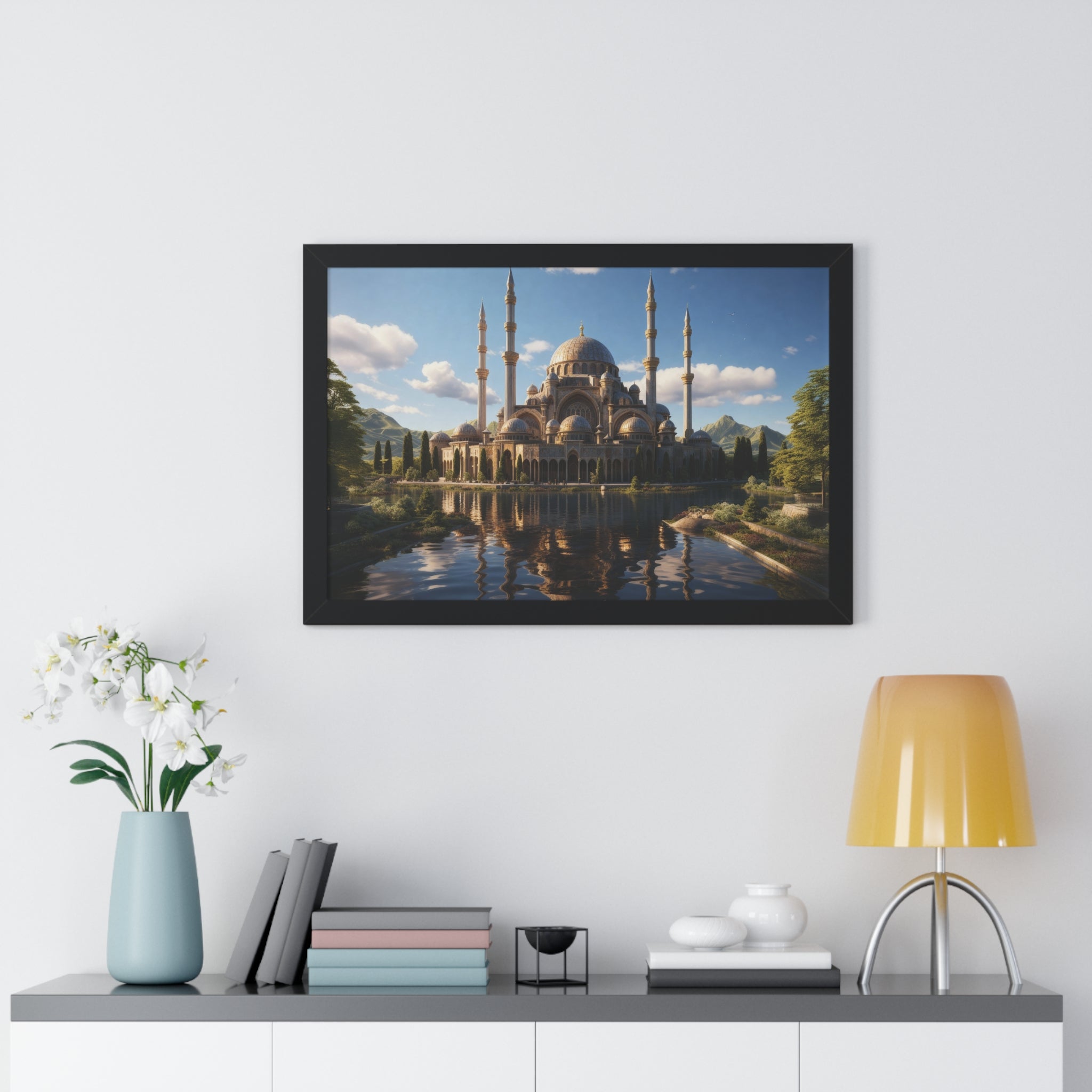 Sacred Horizon – Framed Mosque Reflections Wall Art
