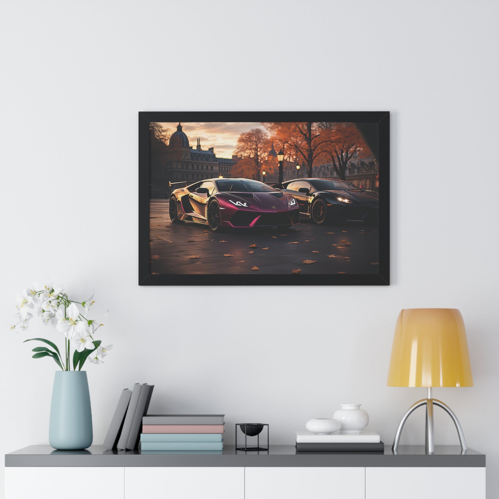 Urban Street Scene Lamborghini Artwork