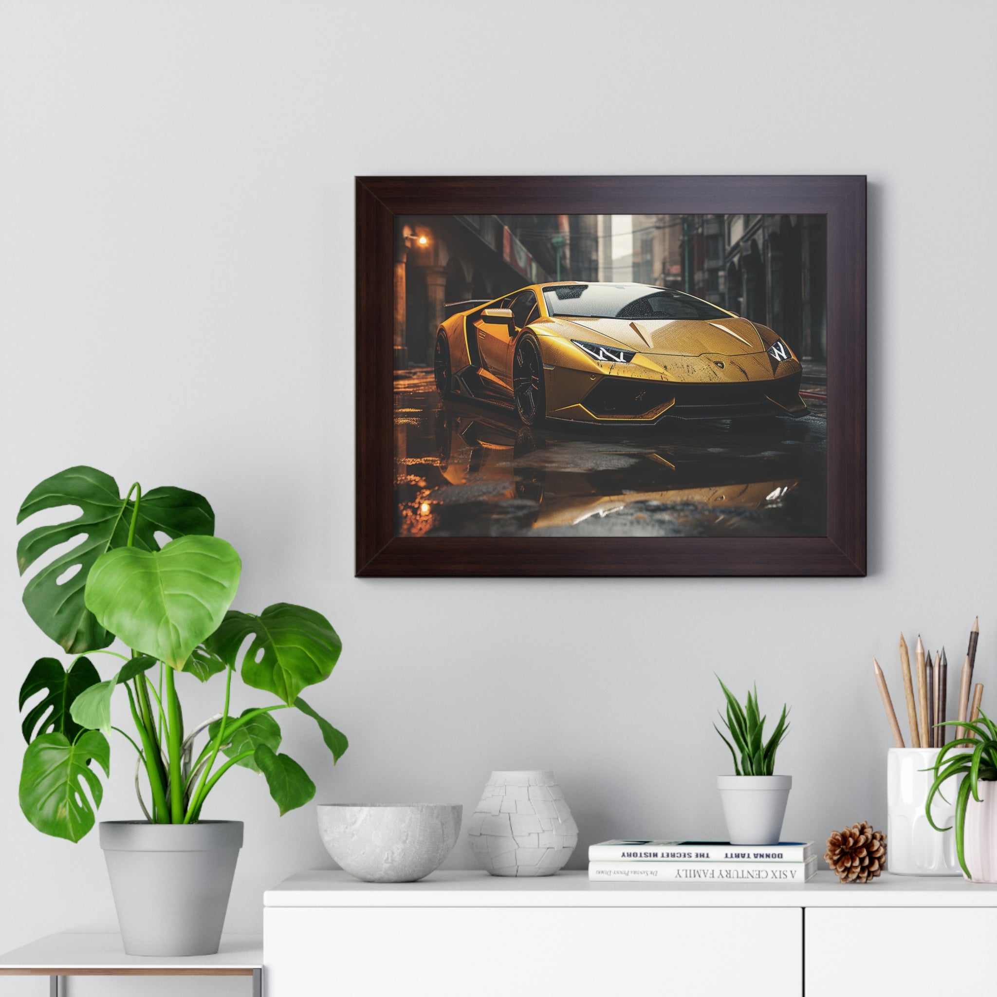 Golden Lamborghini Aventador – Luxury Supercar Wall Art