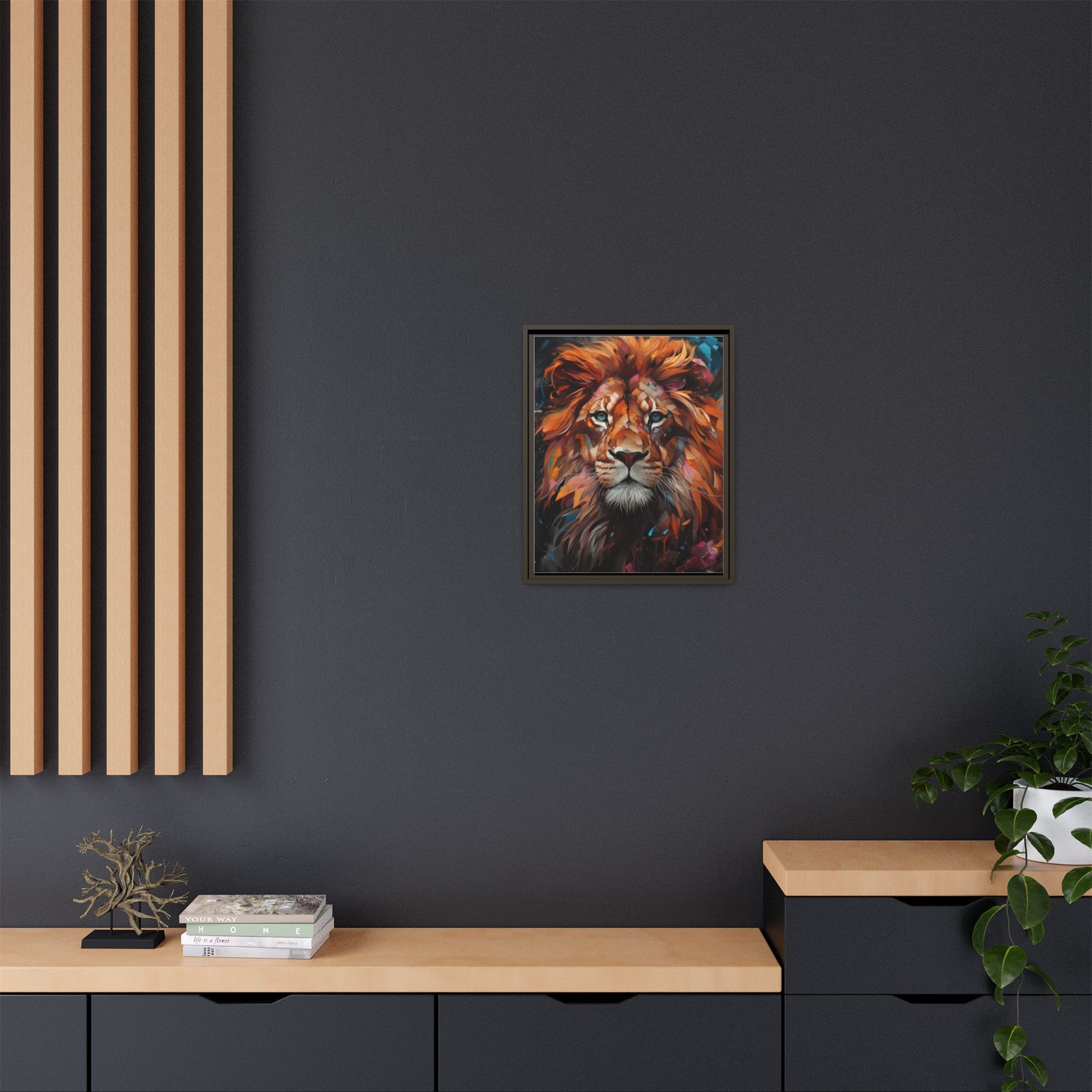 Fierce Elegance Multicolour Lion Art for Statement Space