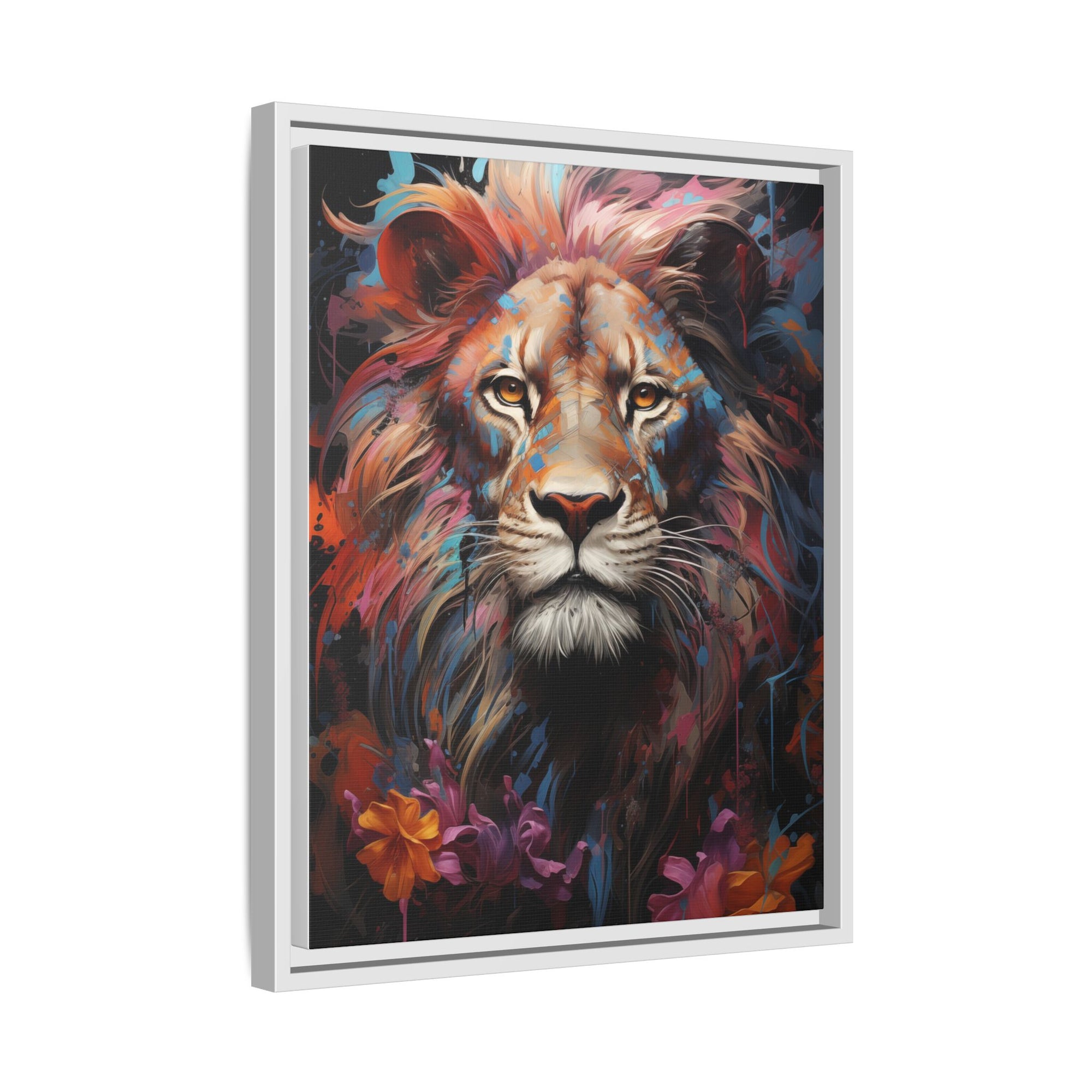 Majestic Jungle King – Abstract Color Splash Canvas