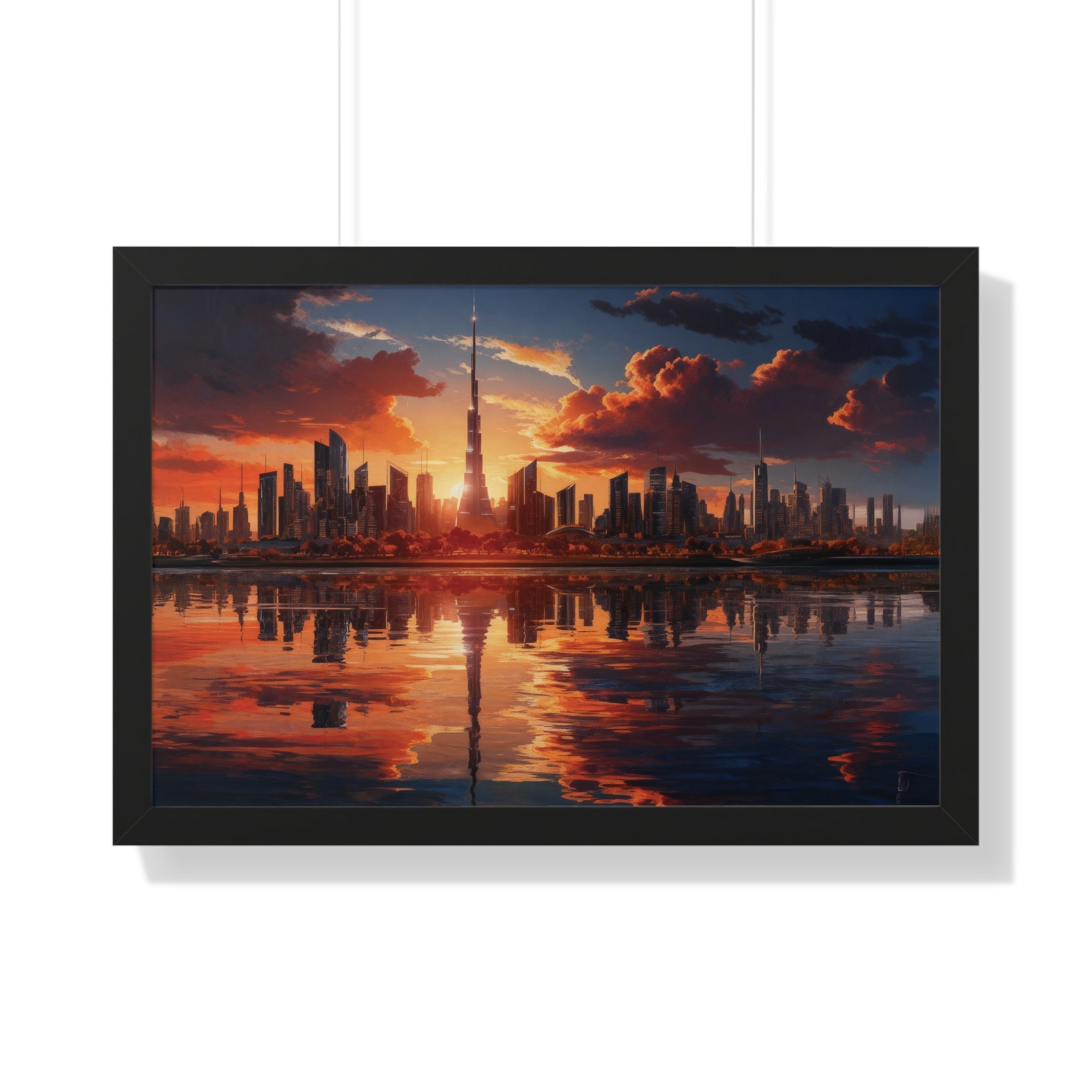 Sunset Over Futuristic Skyline – Urban Cityscape Wall Art