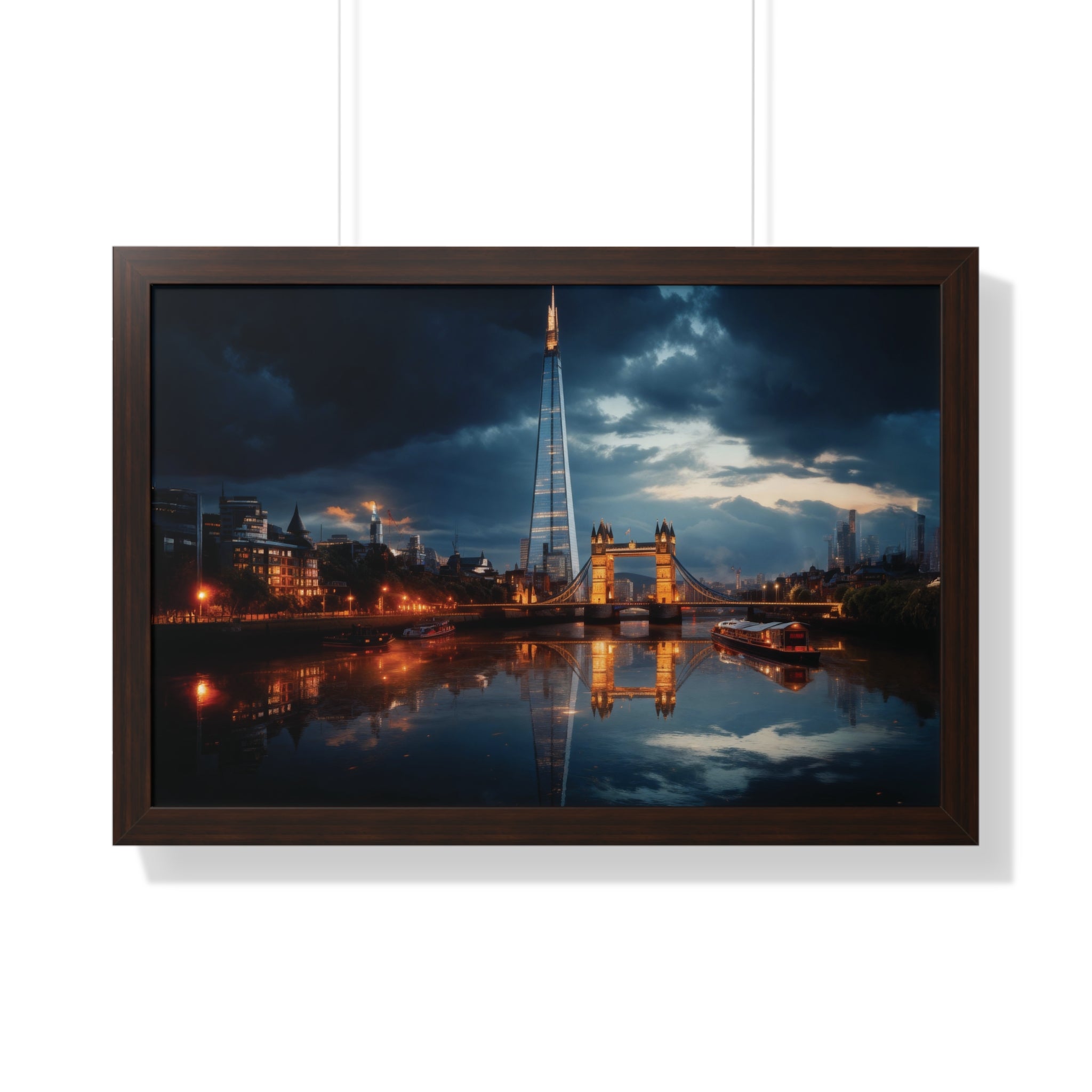 London Twilight Panorama – The Shard & Tower Bridge Wall Art