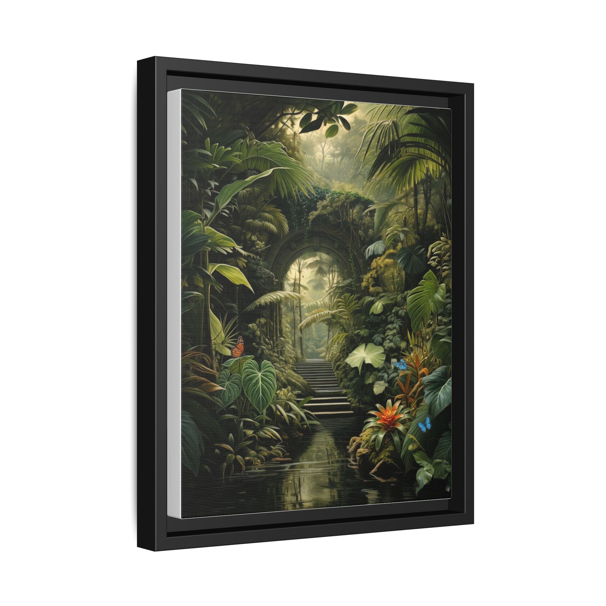 🌴Tropical Forest Illusion – Cinematic Jungle Pathway Wall Art  Luxury Botanical Decor