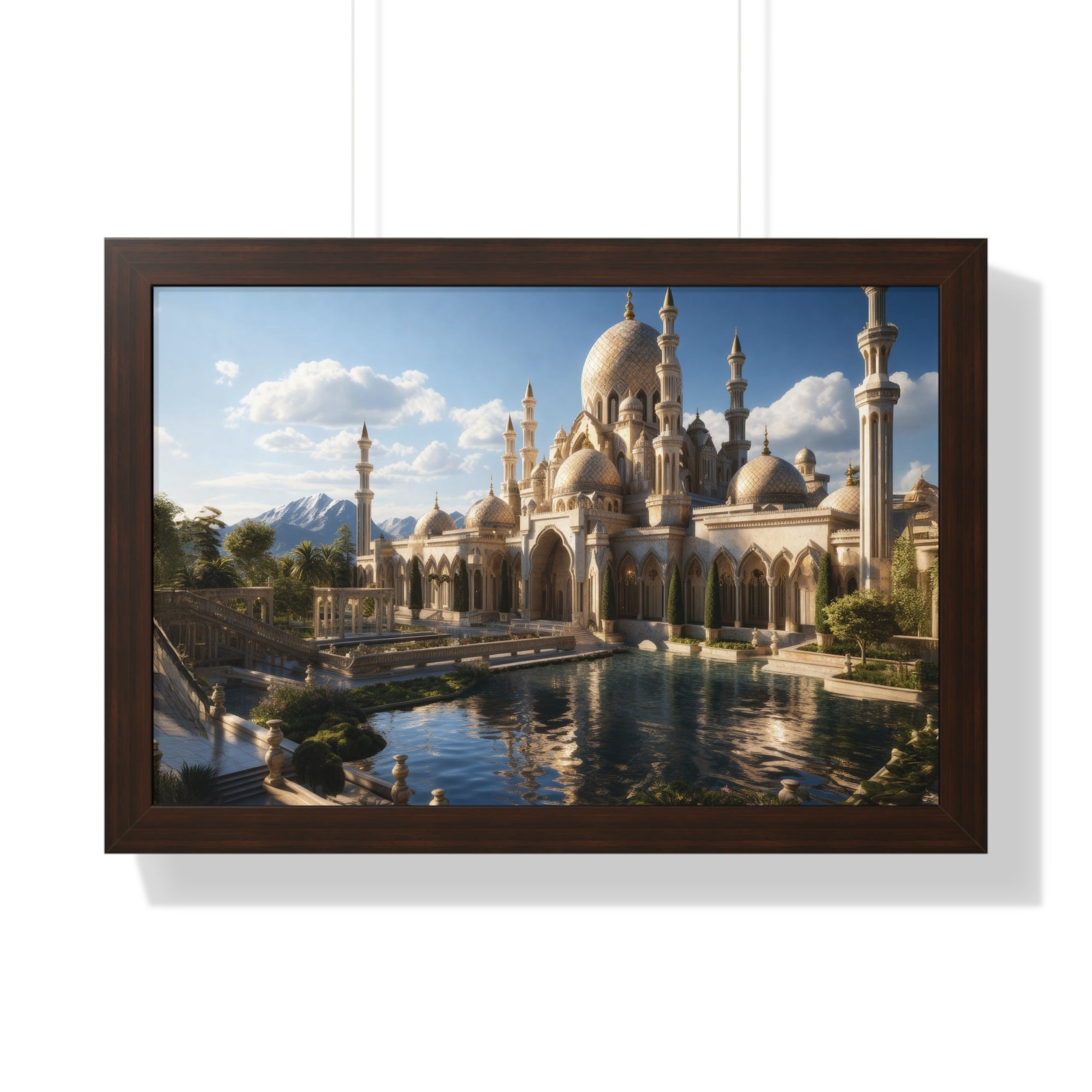 Alpine Majesty – Framed Mosque Reflection Wall Art