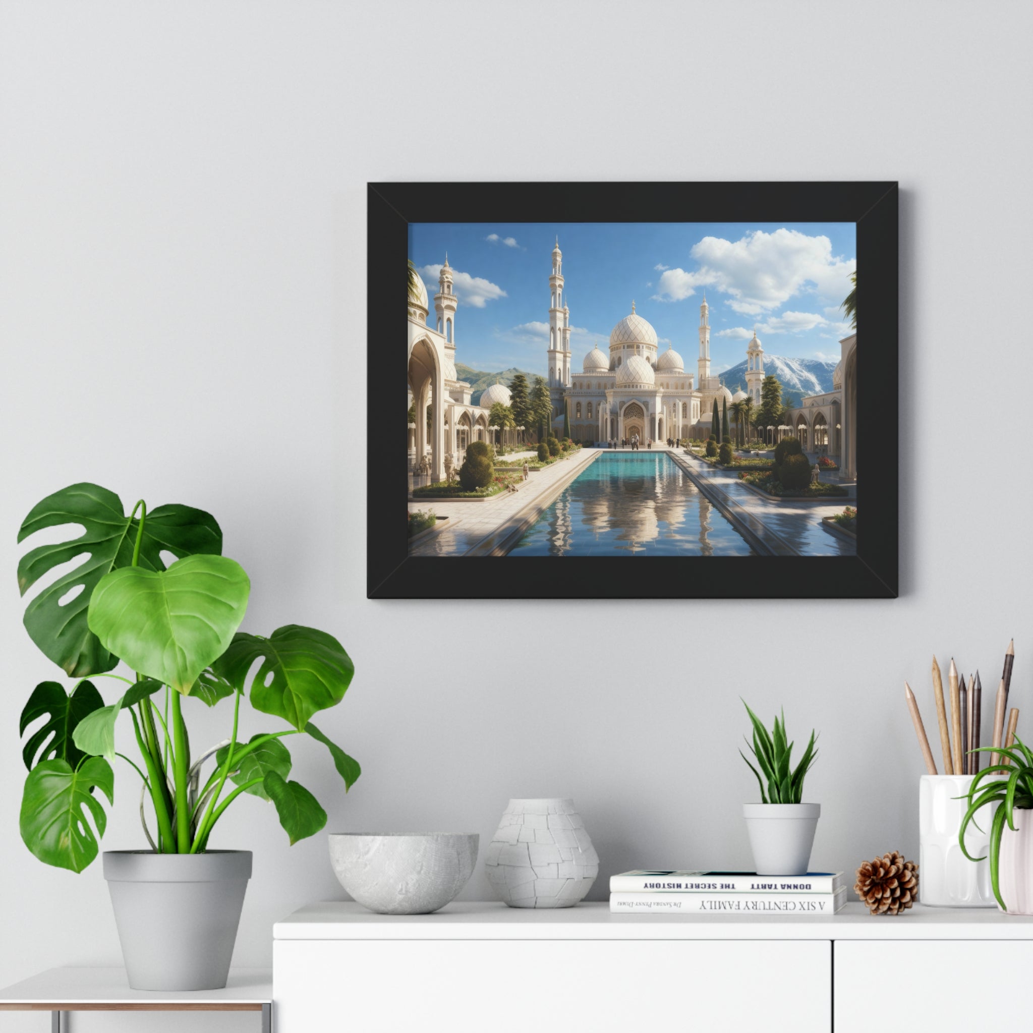 Garden of Reverence – Framed Mosque Reflections Wall Art