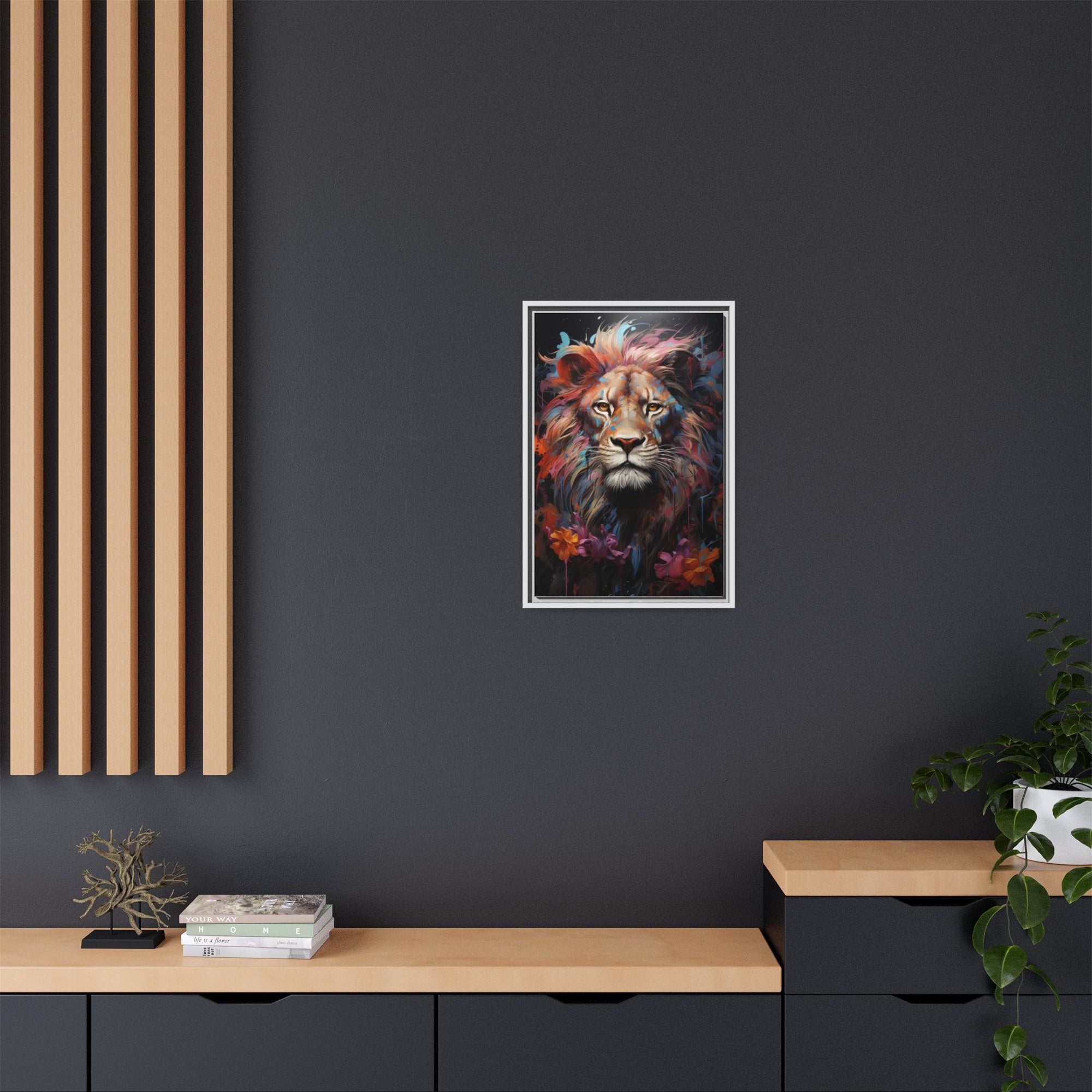 Majestic Jungle King – Abstract Color Splash Canvas