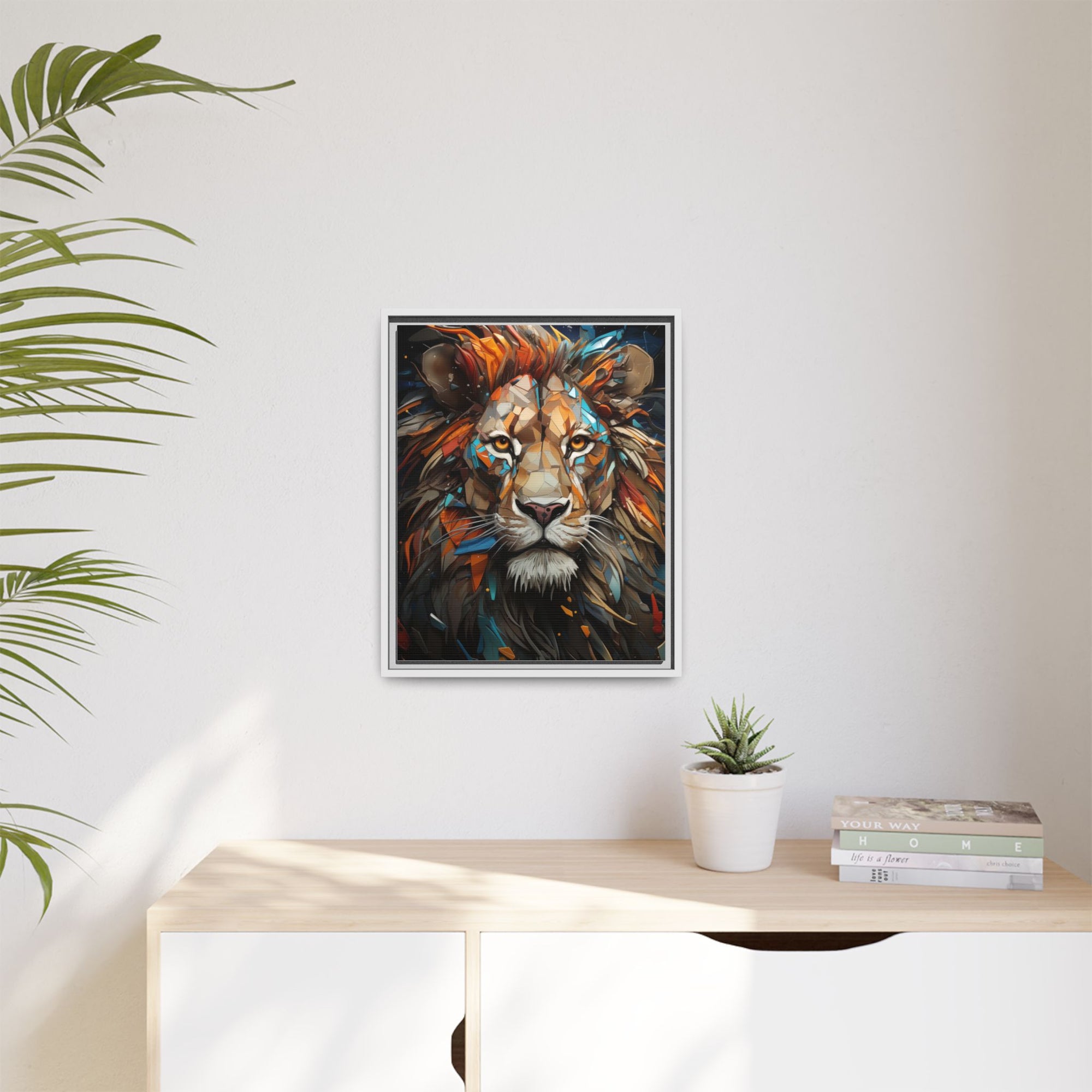 Color Splash Lion Face Canvas