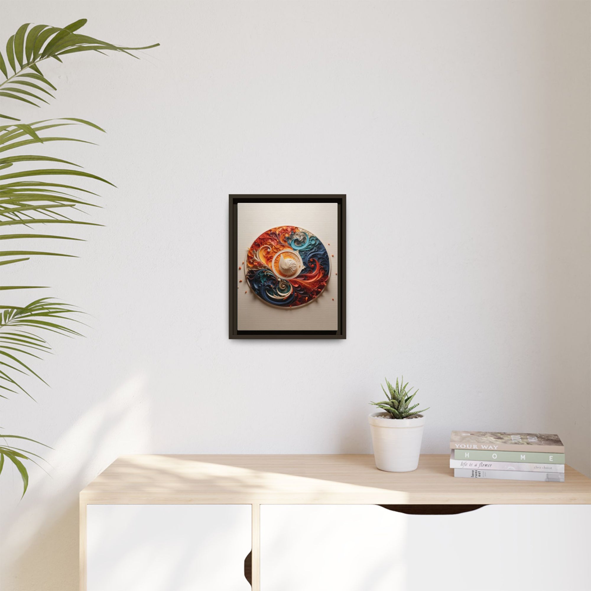 Circular Abstract Wall Art – Vibrant Swirl Design for Modern Interiors