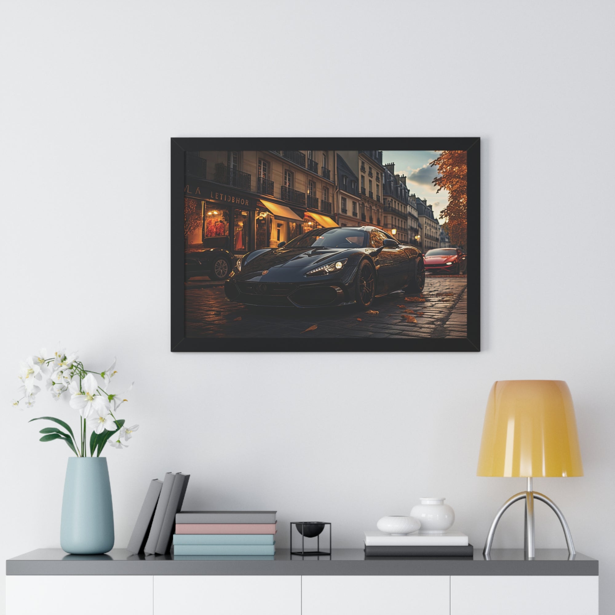 Moody Night Street Lamborghini Artwork