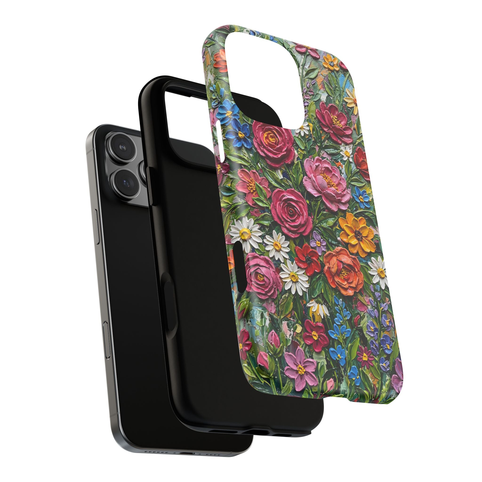 Painted Textured Style Floral Garden iPhone Case (MagSafe®)