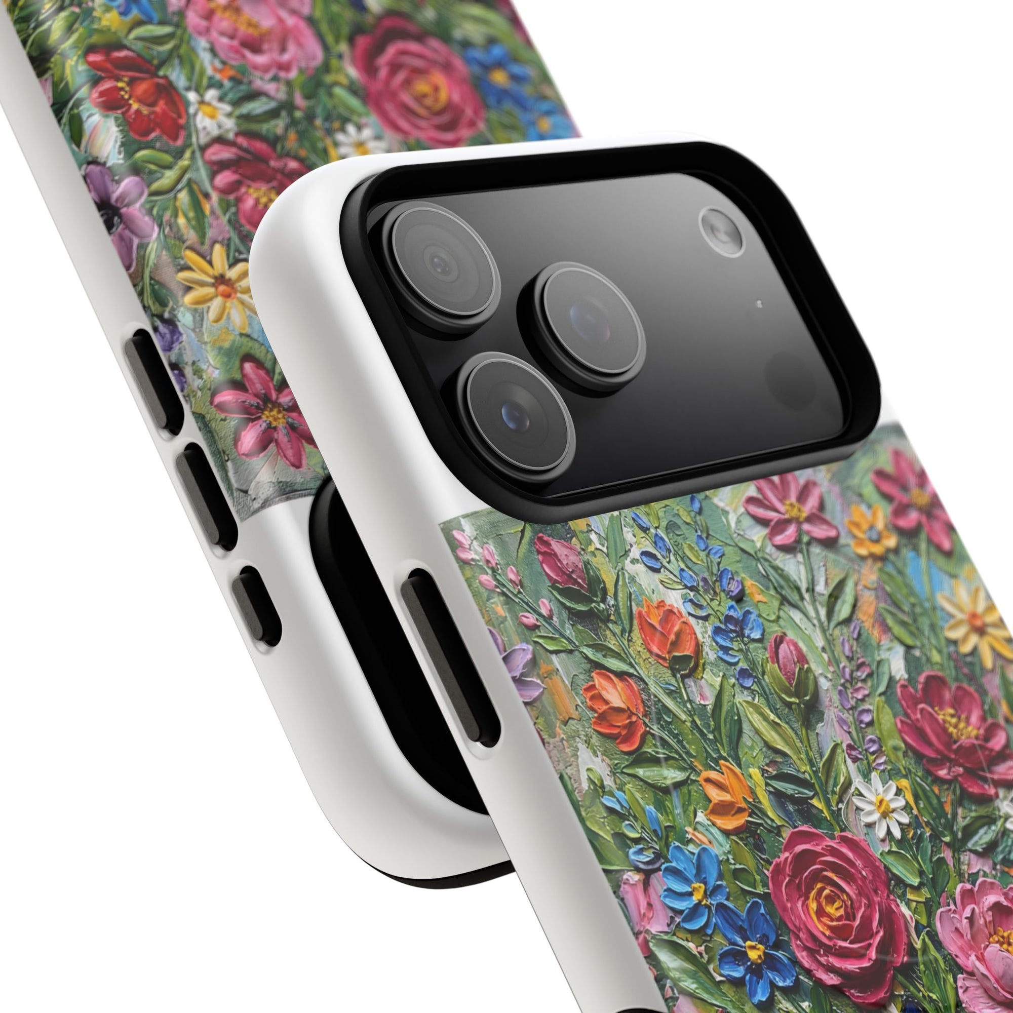 Painted Textured Style Floral Garden iPhone Case (MagSafe®)