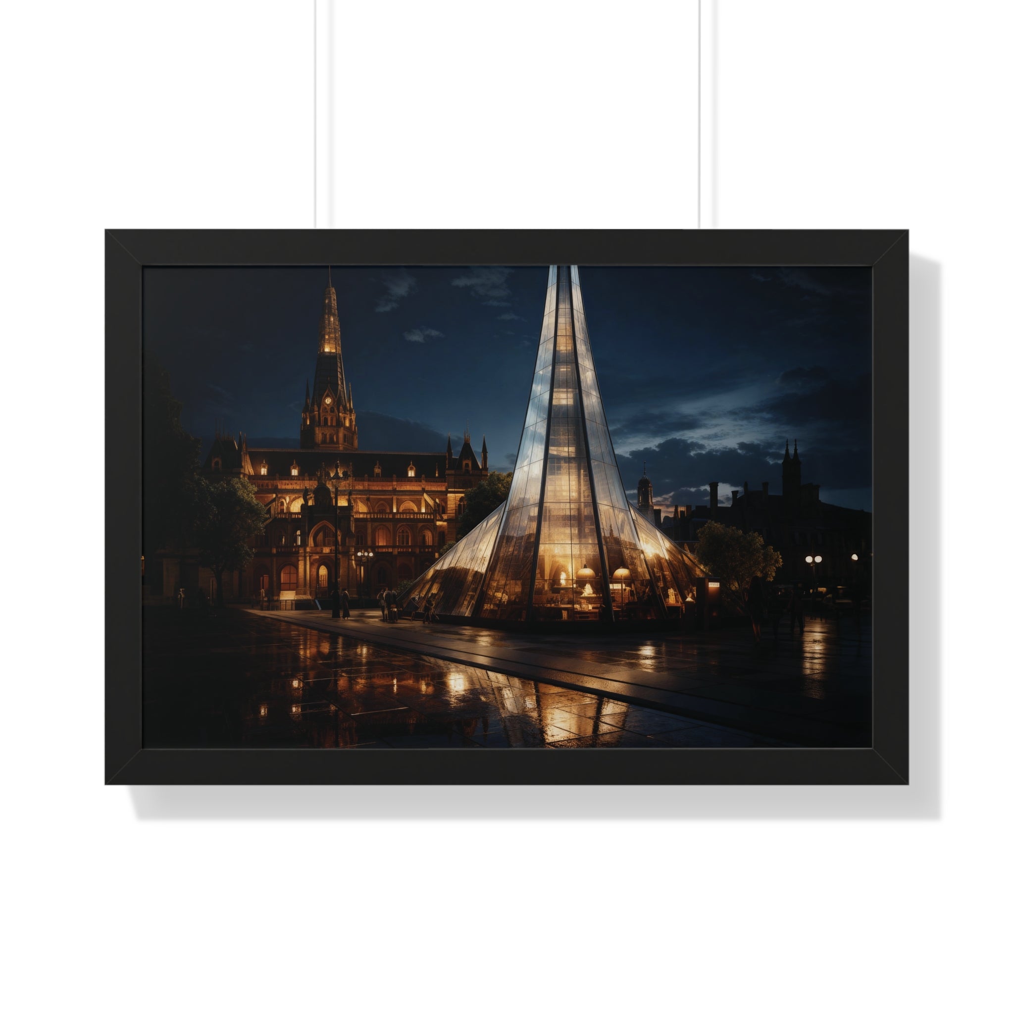 Timeless Contrast Historic London Facade & Glass Tower – Architectural Wall Art