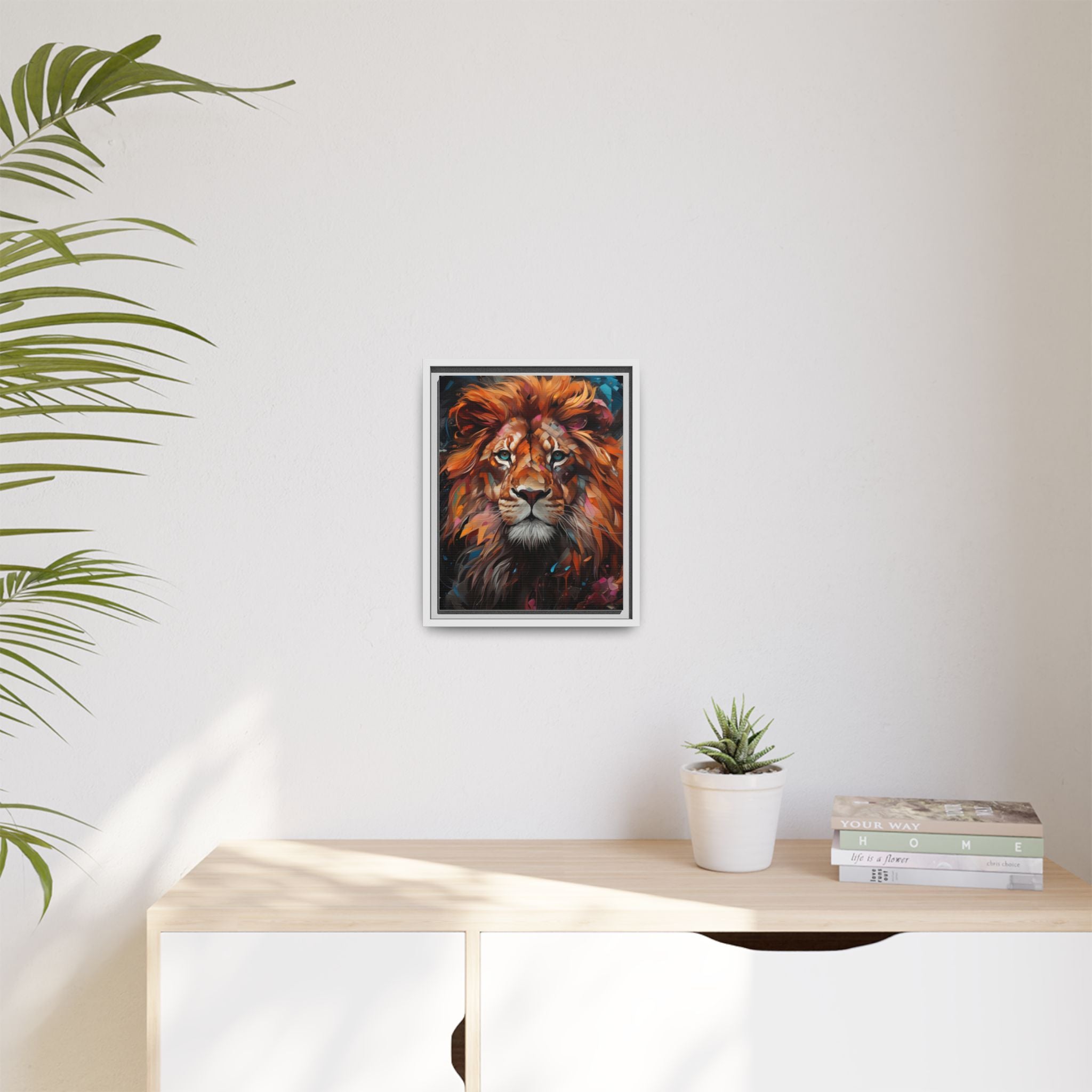 Fierce Elegance Multicolour Lion Art for Statement Space