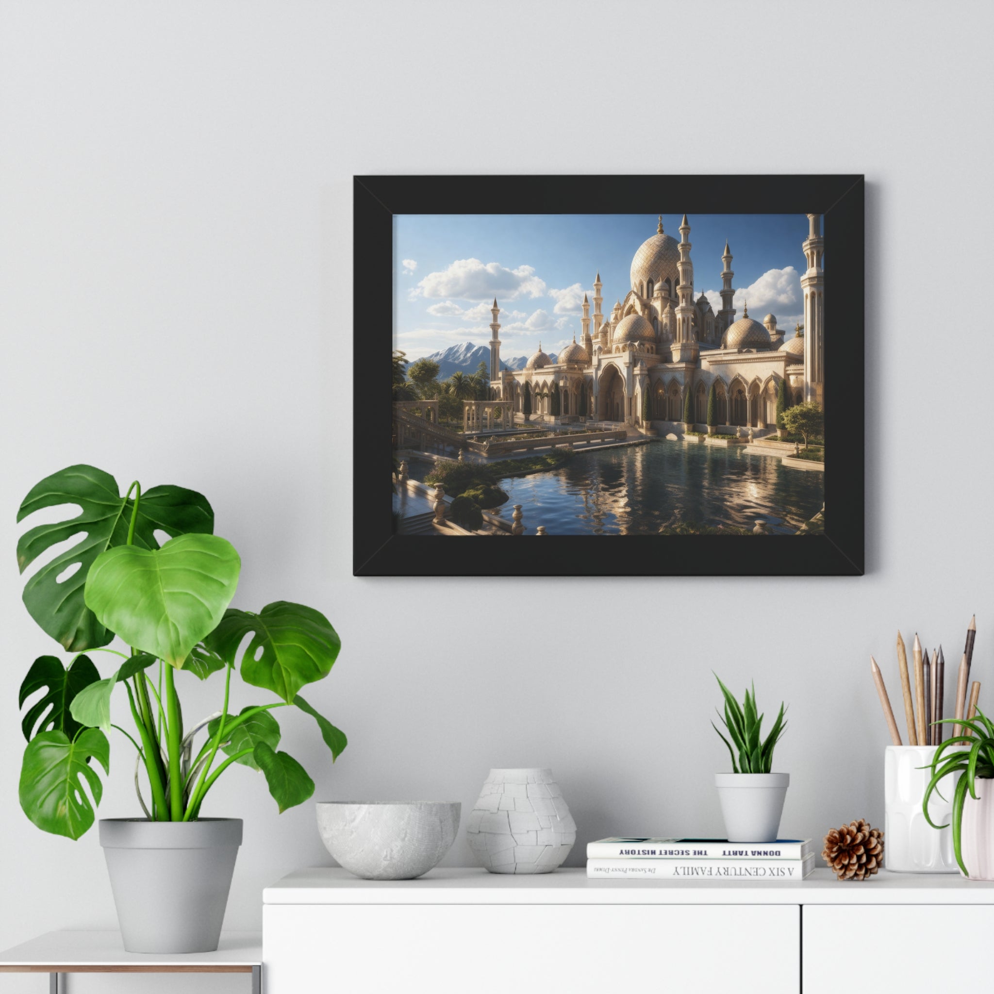 Alpine Majesty – Framed Mosque Reflection Wall Art